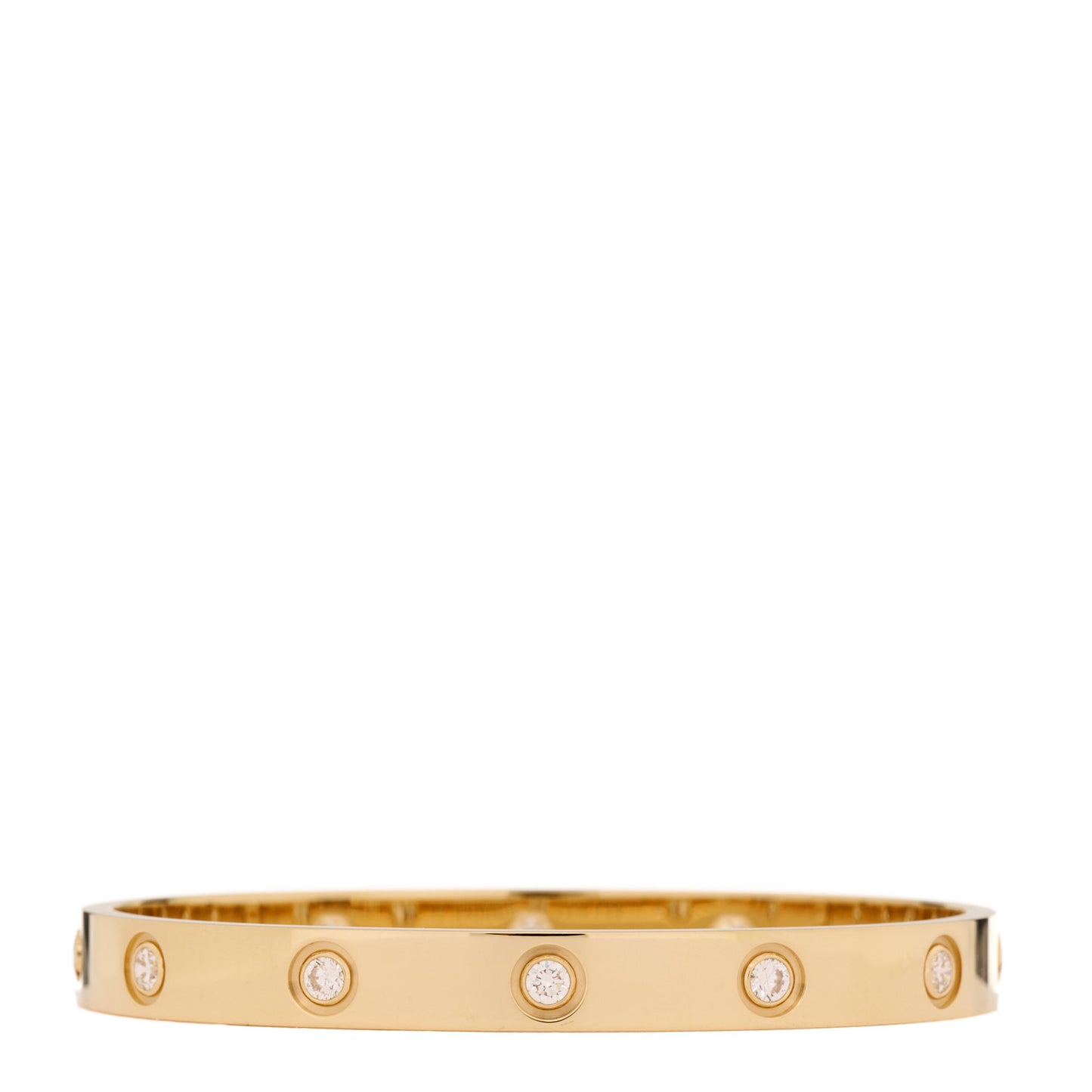 18K Yellow Gold 10 Diamond LOVE Bracelet 16