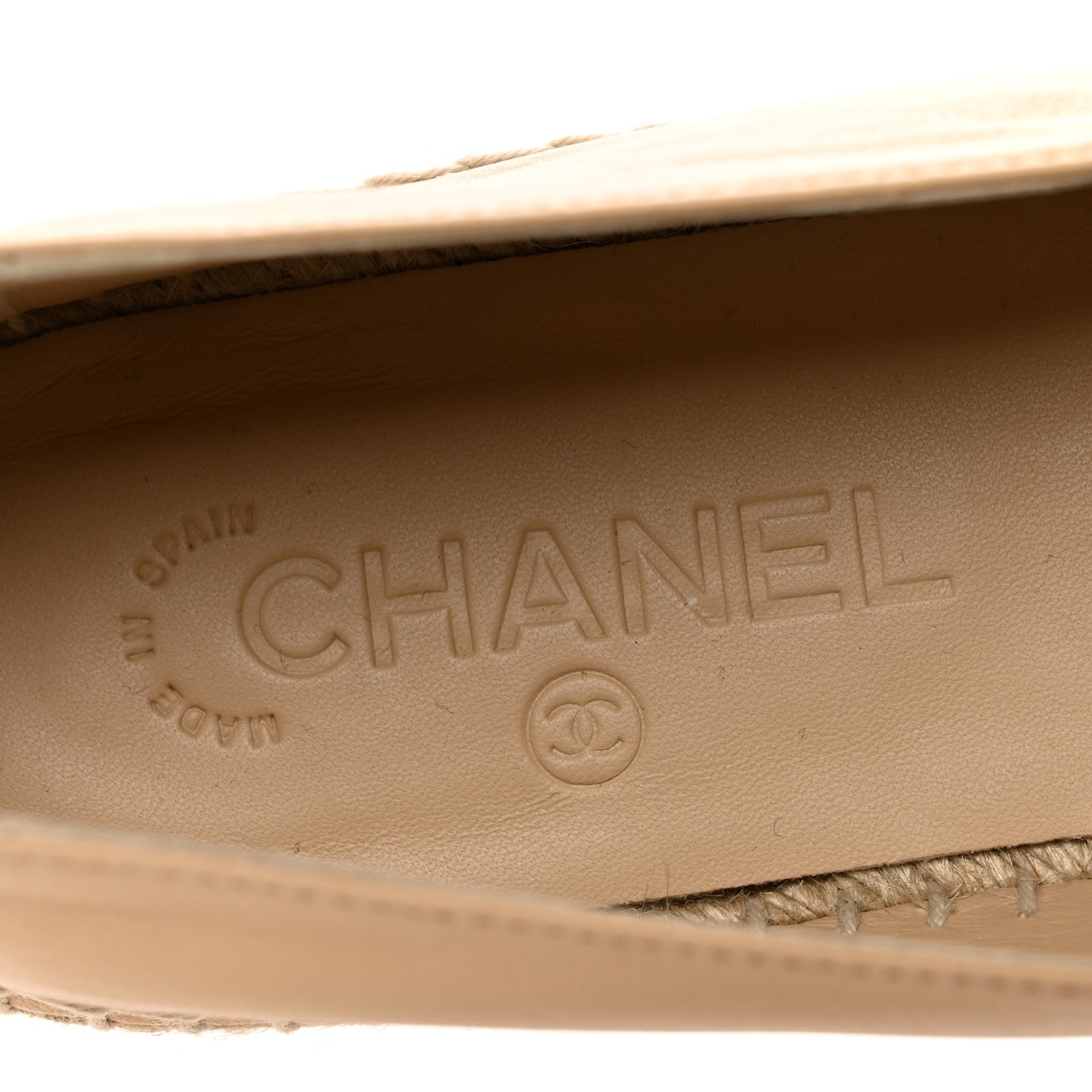 Lambskin CC Espadrilles 41 Beige Black