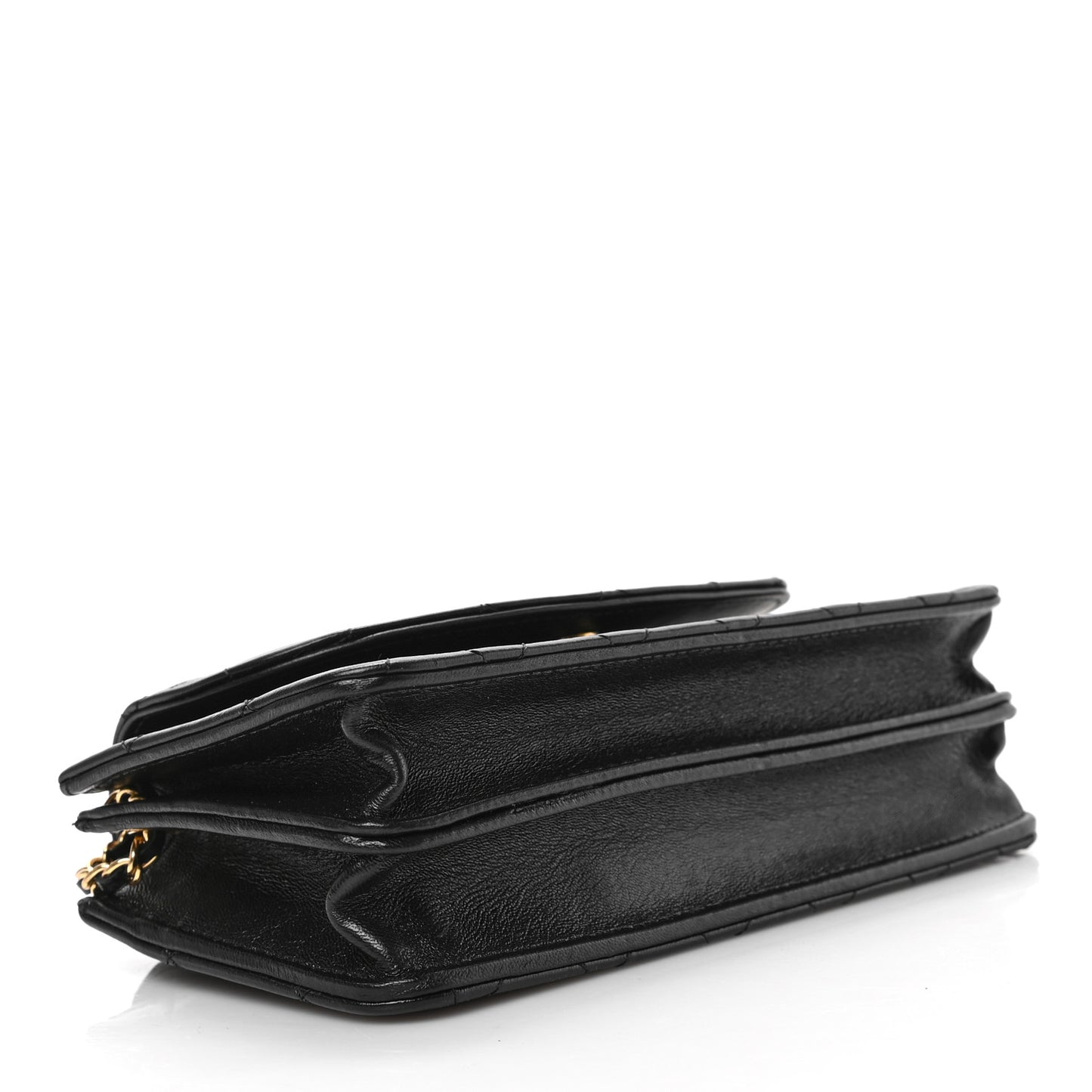 Lambskin Quilted Phone Holder Flap Black