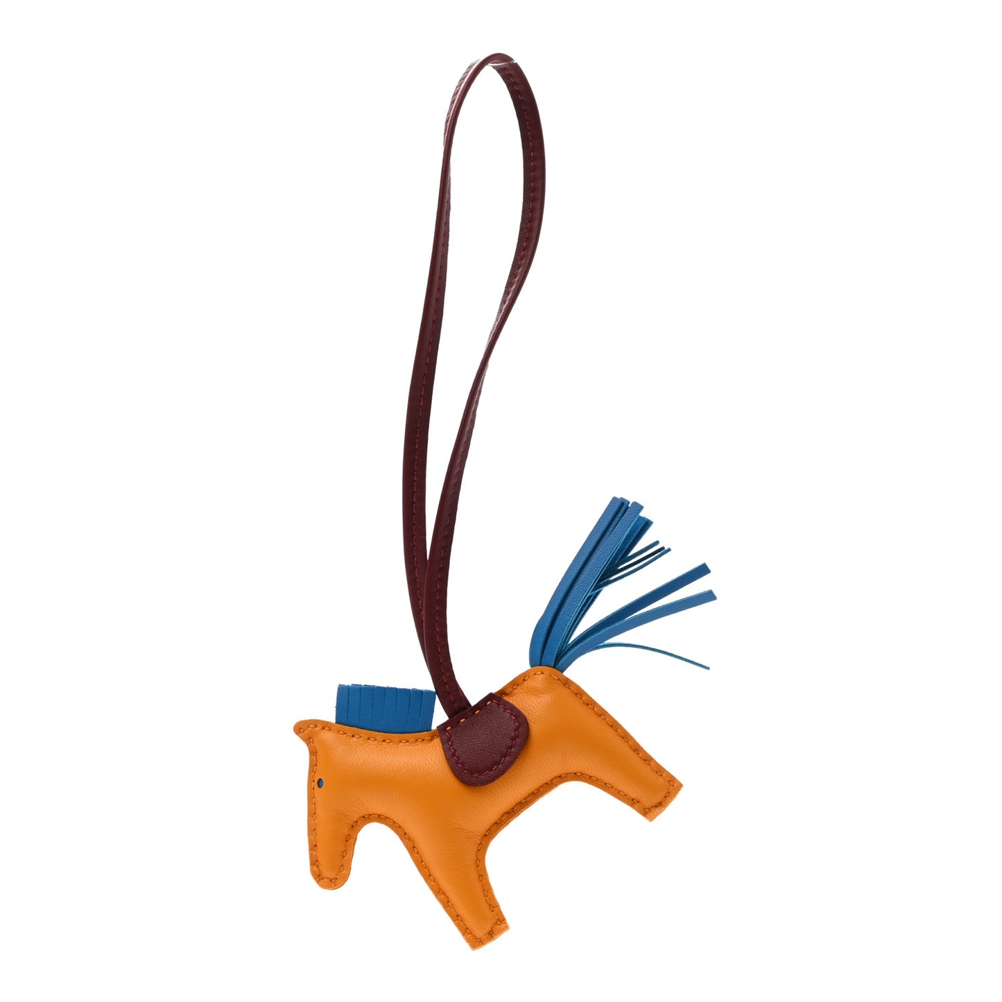 Milo Lambskin Grigri Rodeo Horse Bag Charm PM Jaune D'Or Bleu Zanzibar Rouge H