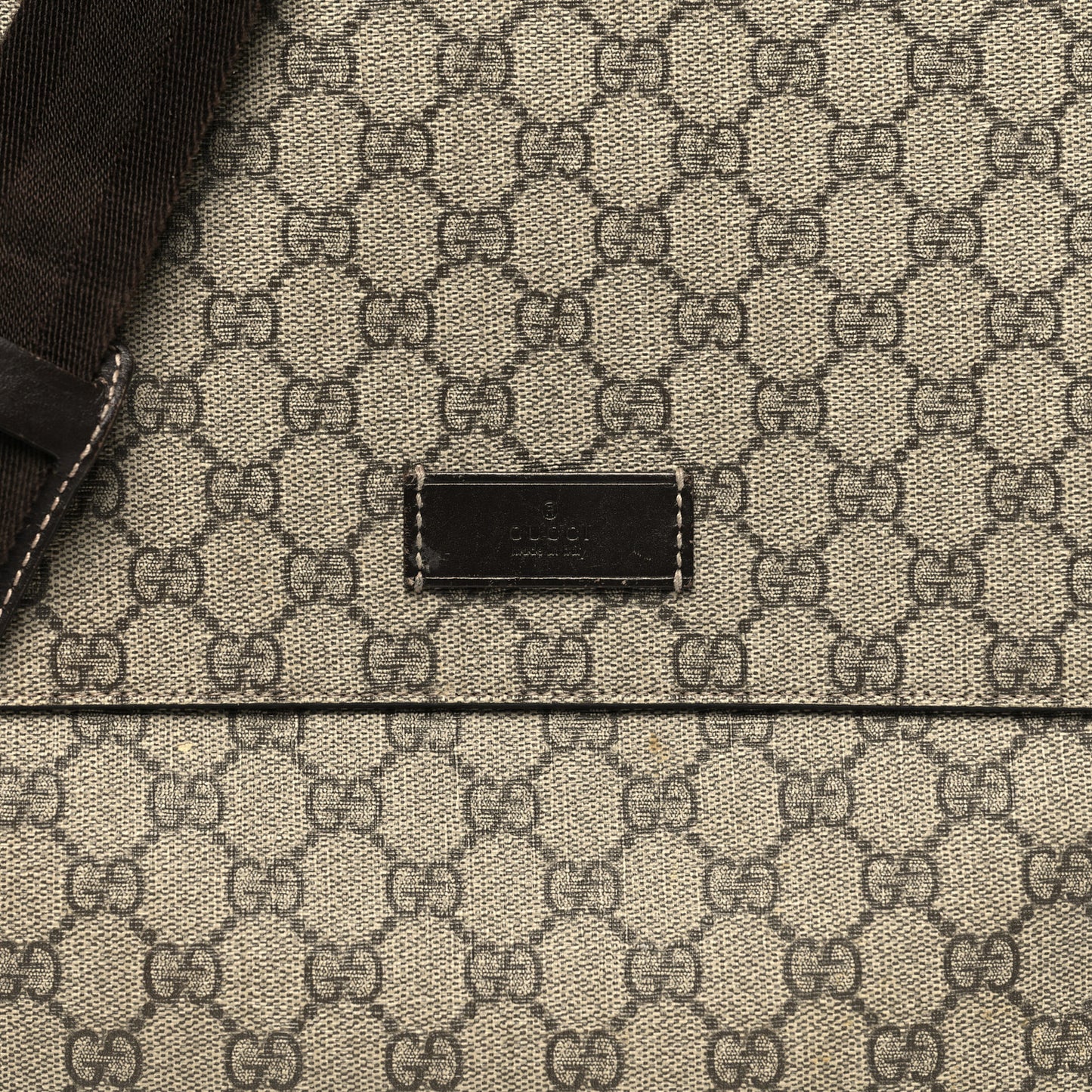 GG Plus Monogram Messenger Diaper Bag Dark Brown