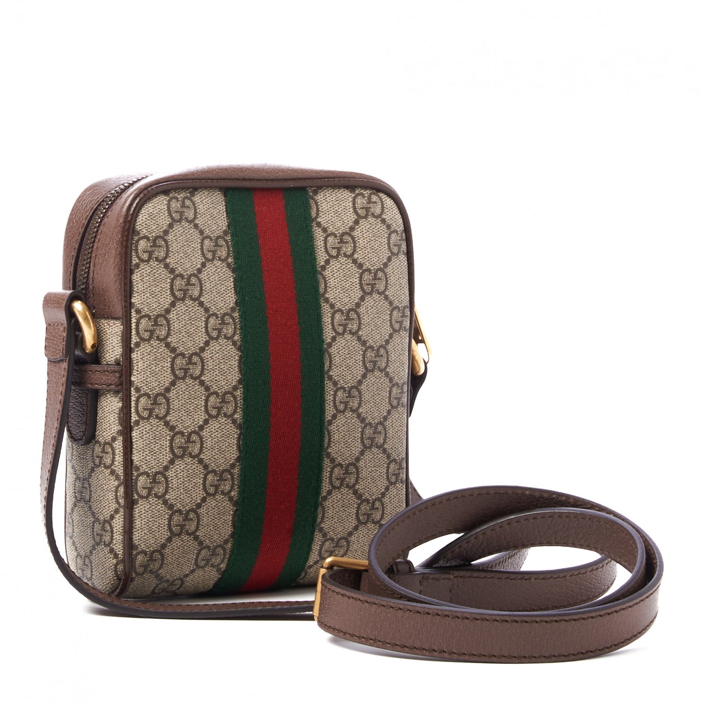 GG Supreme Monogram Web Mini Ophidia Messenger Brown