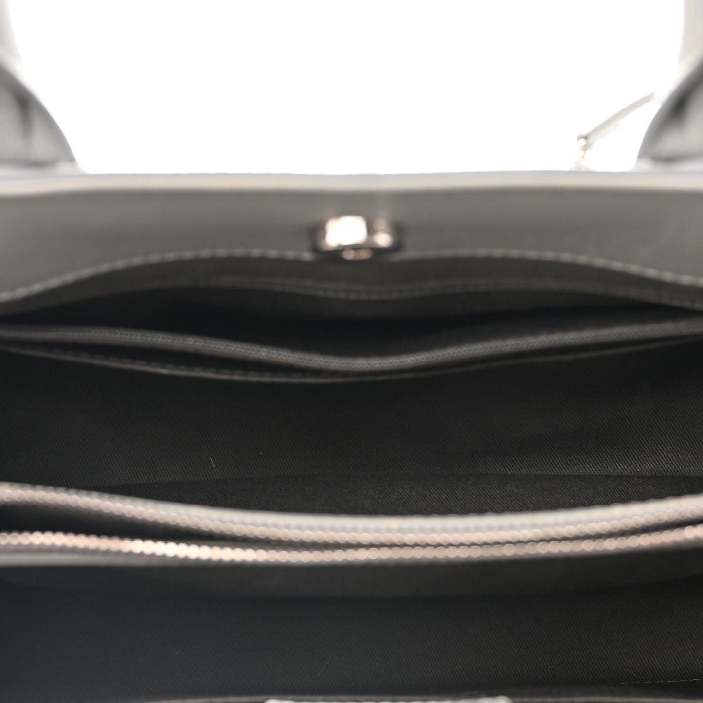 Grained Calfskin Small Neo Executive Shopper Tote Grey