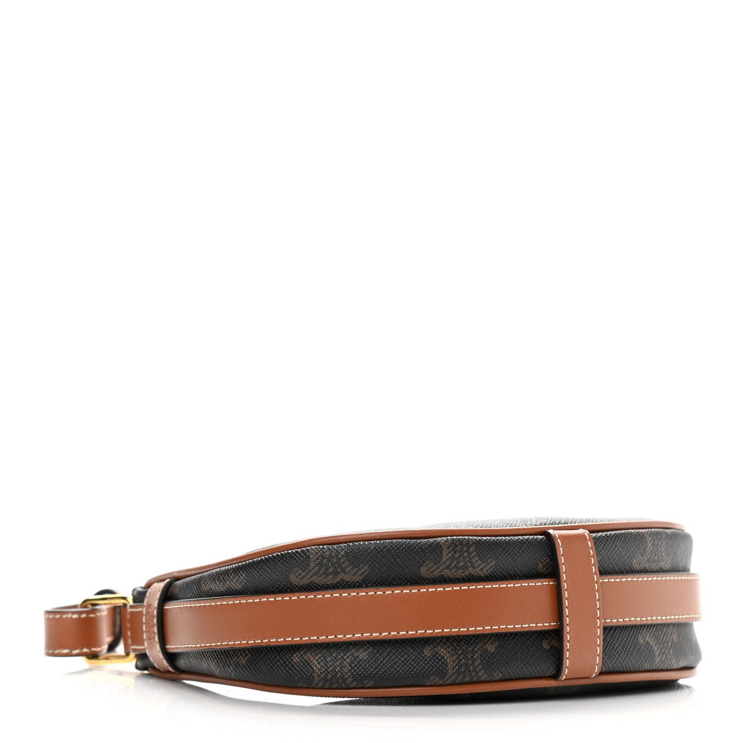 Canvas Calfskin Mini Ava Triomphe Shoulder Bag Tan