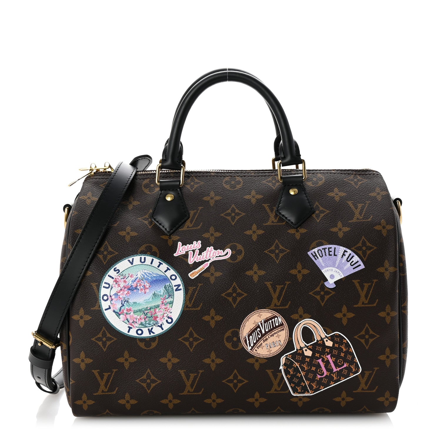 Louis Vuitton Monogram My World Tour Speedy Bandouliere 30 Black
