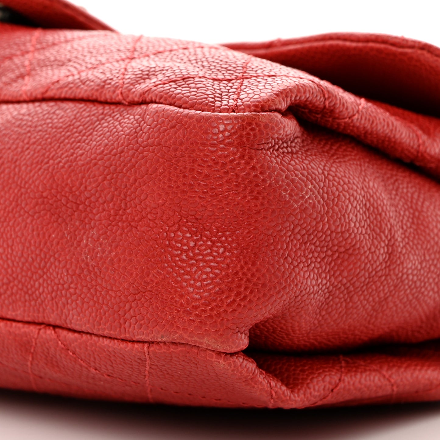 Caviar Quilted Medium Simply CC Flap Red