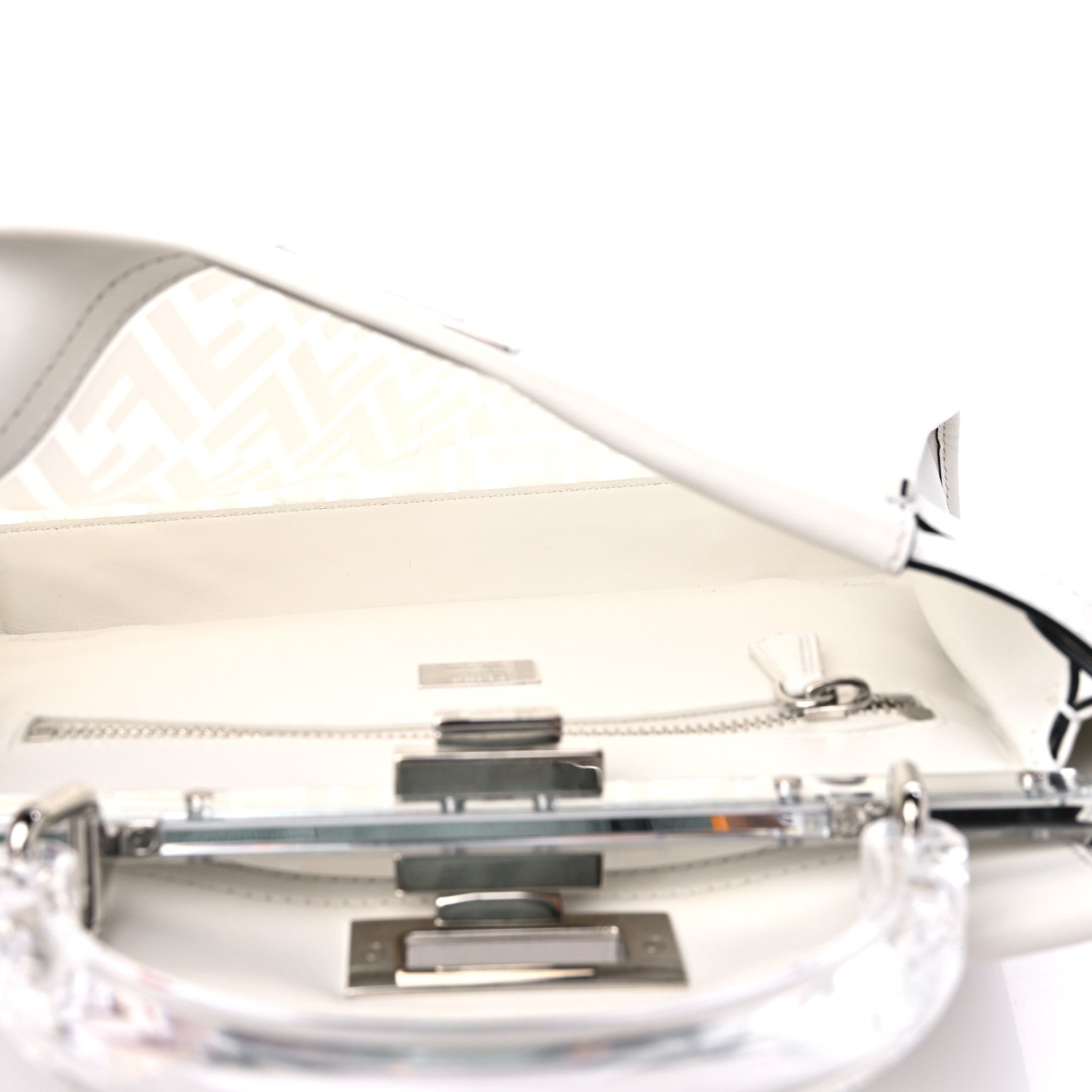 Fendi TPU FF Vitello Century Peekaboo Satchel White 5 of 13