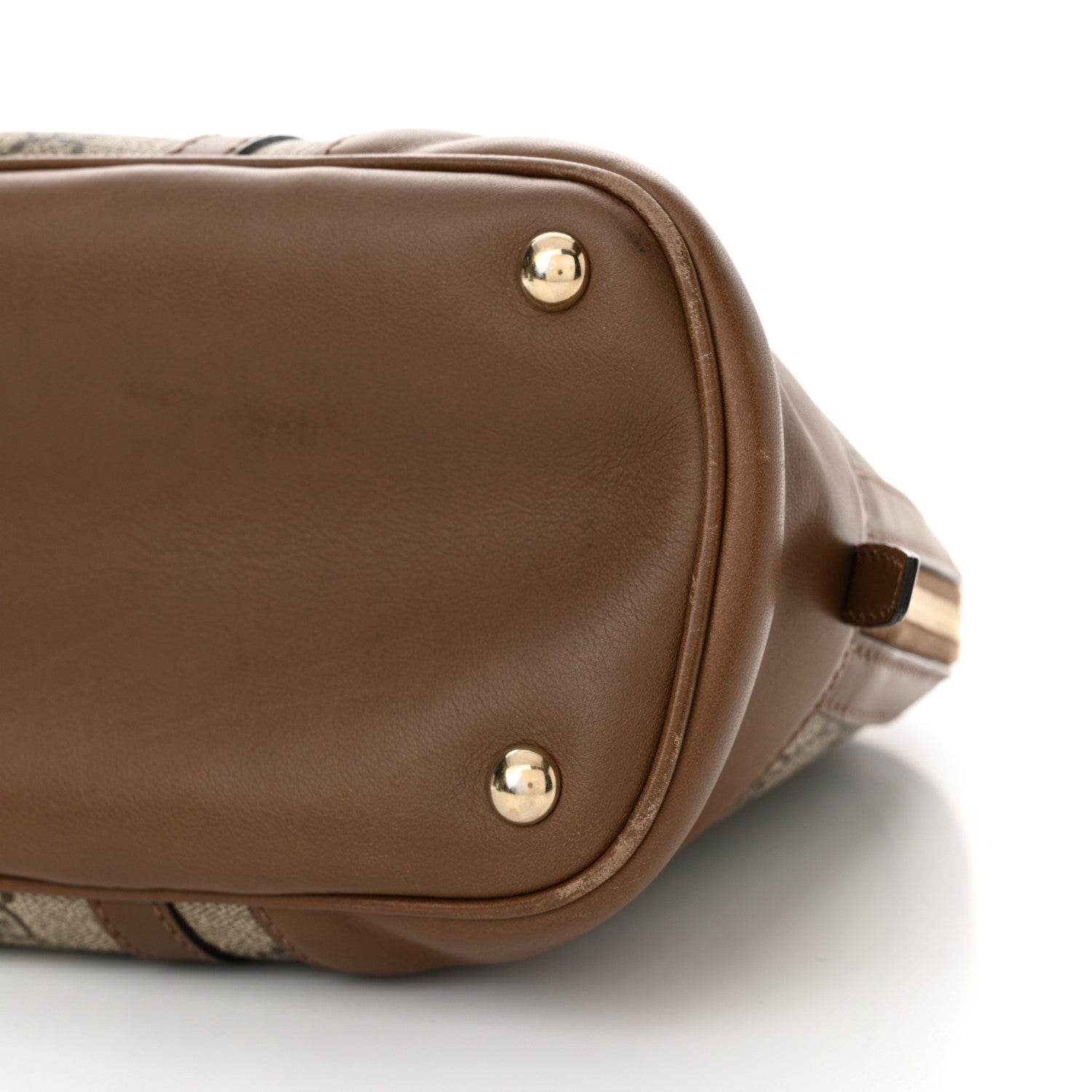 Gucci GG Supreme Monogram Margaux Calfskin Small Nice Top Handle Dome Bag Beige Ebony Acero 10 of 23