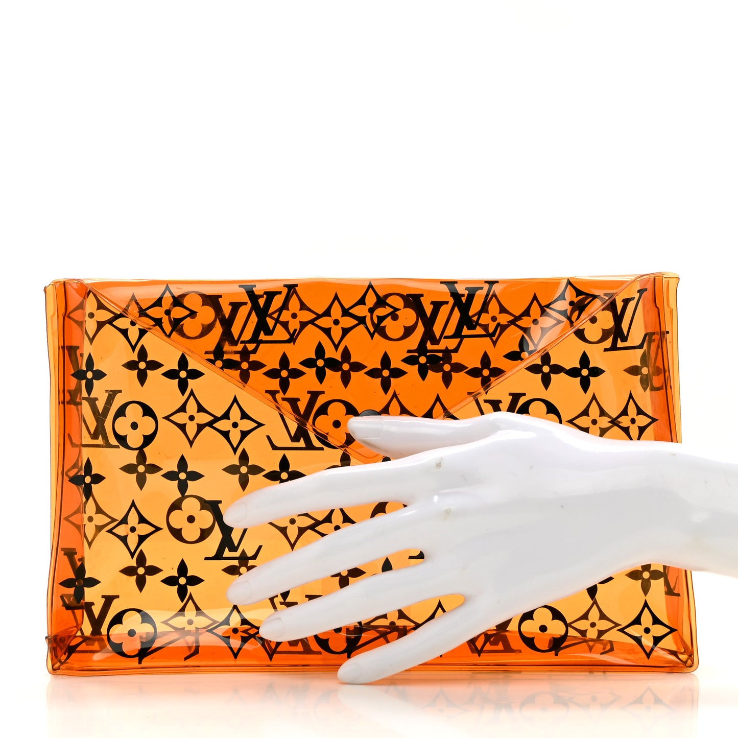 PVC Monogram Printed Envelope Pouch Orange