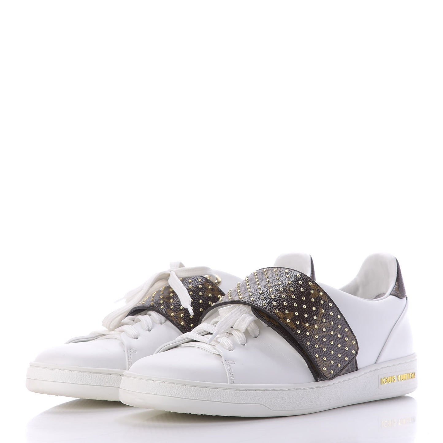 Calfskin Monogram Frontrow Sneaker 38.5 White