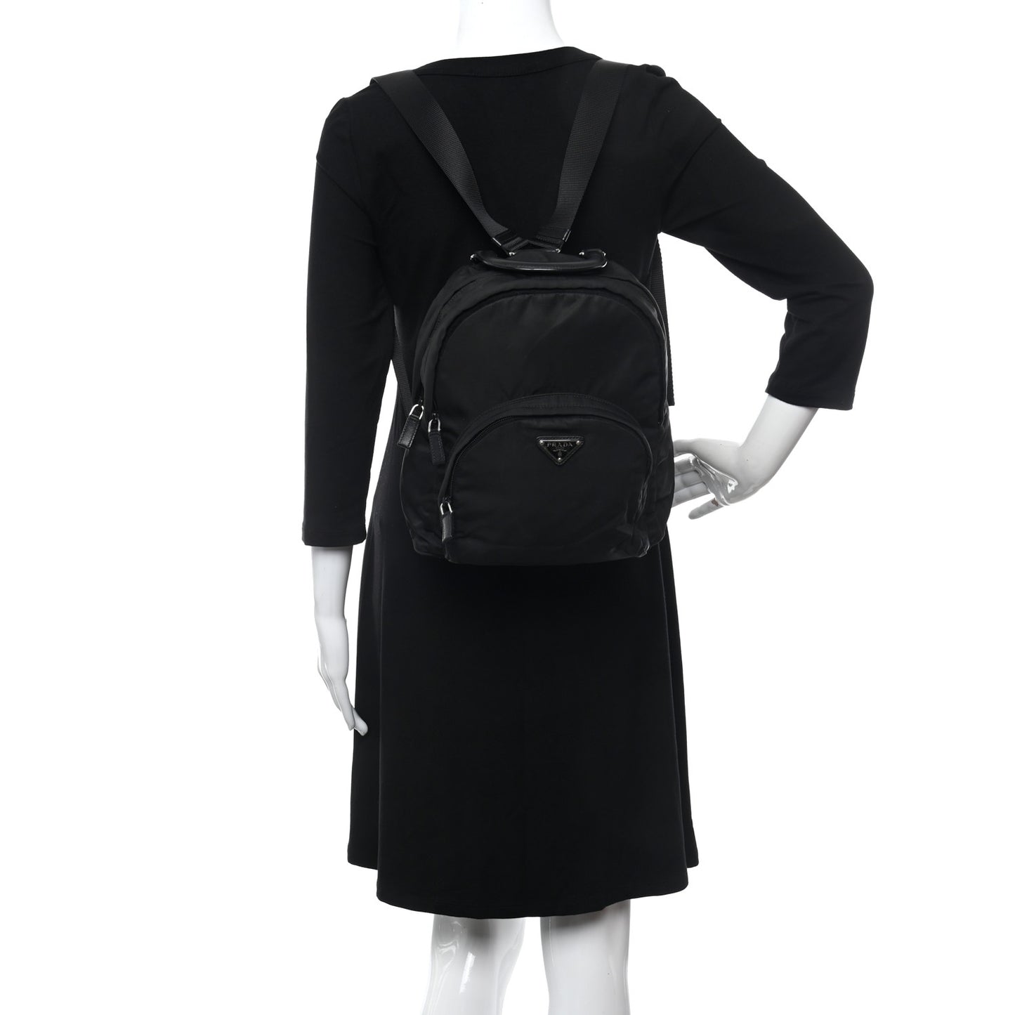 Tessuto Nylon Medium Dome Backpack Black