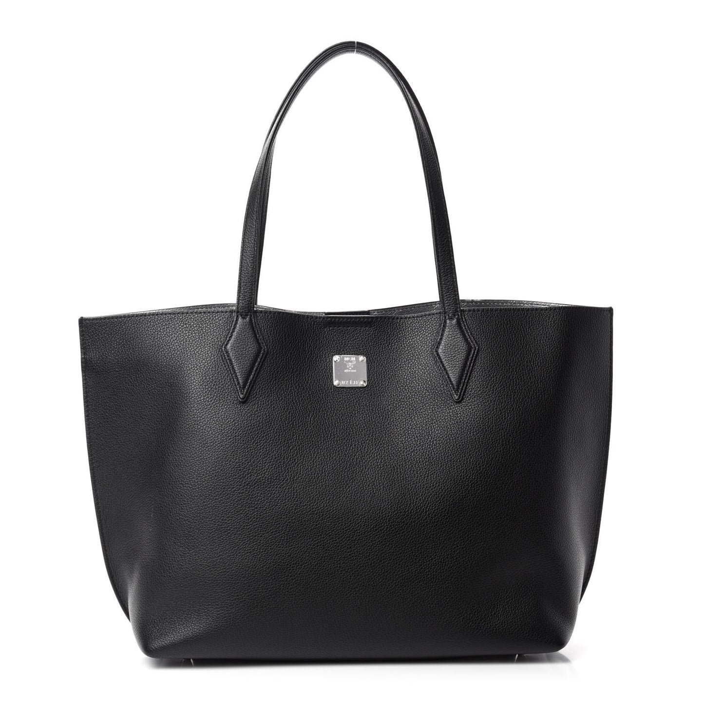 Grained Calfskin Medium Yris Shopper Tote Black