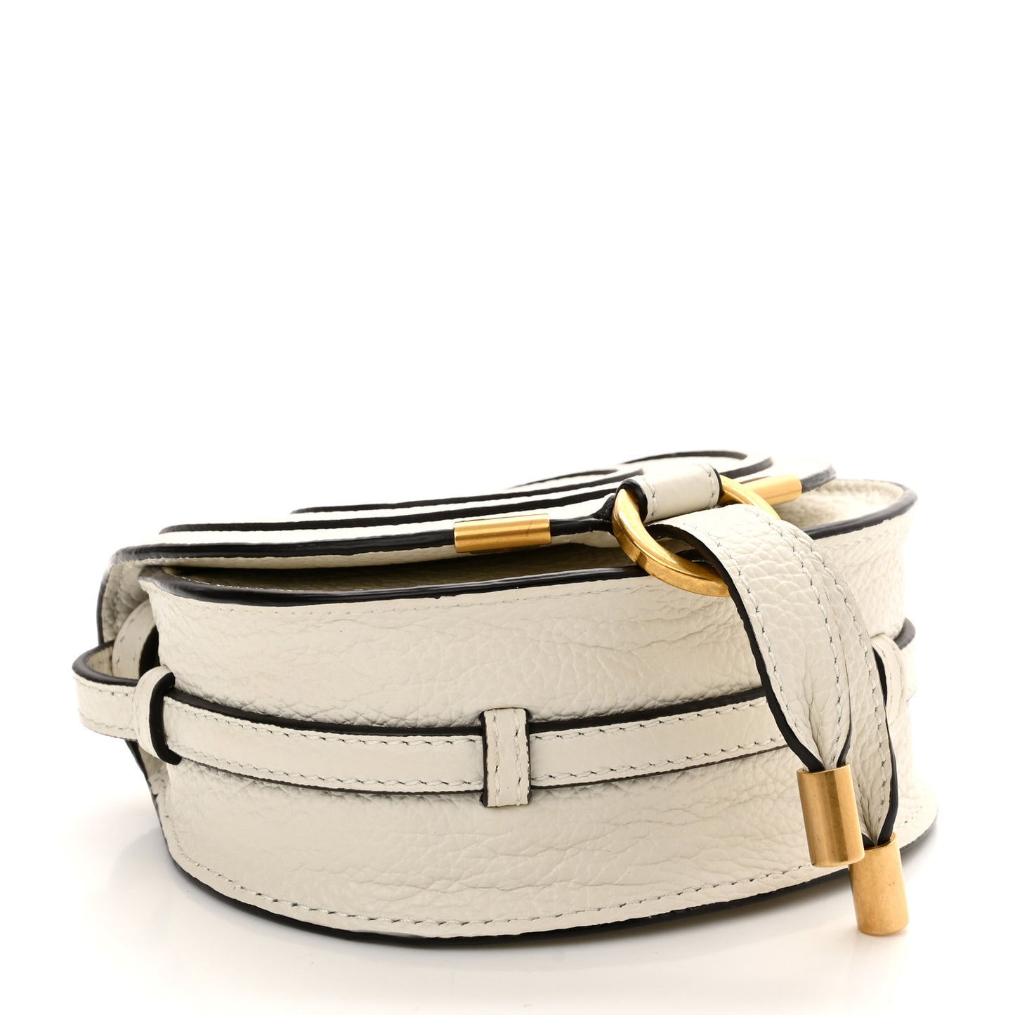 Calfskin Nano Marcie Saddle Bag White