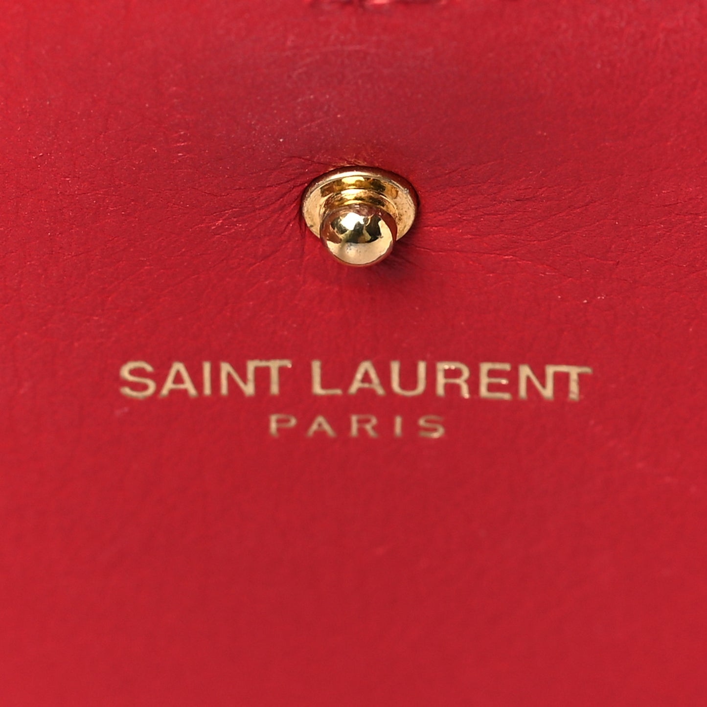 Calfskin Classic Y Ligne Chain Wallet Vermillion