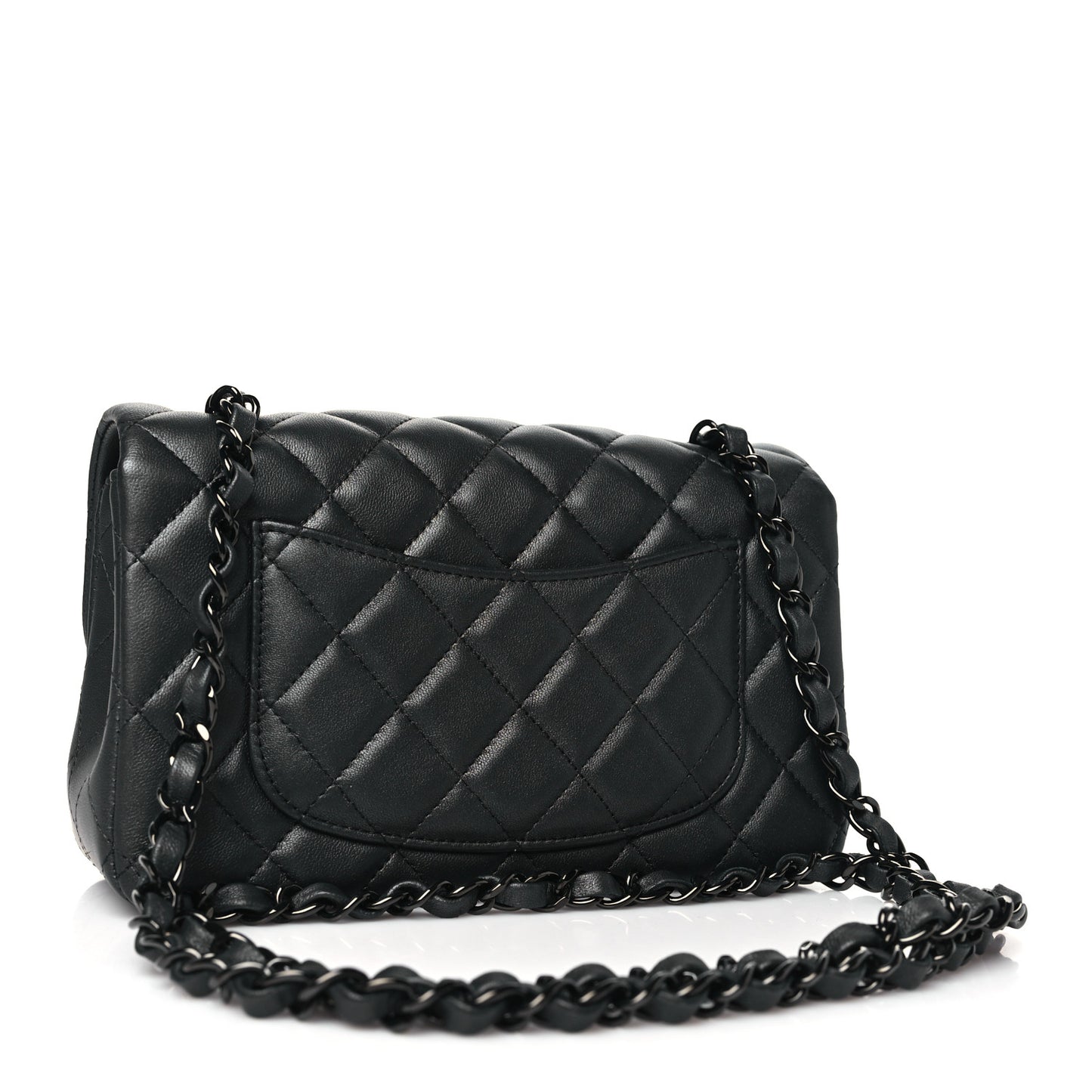 Lambskin Quilted Mini Rectangular Flap So Black