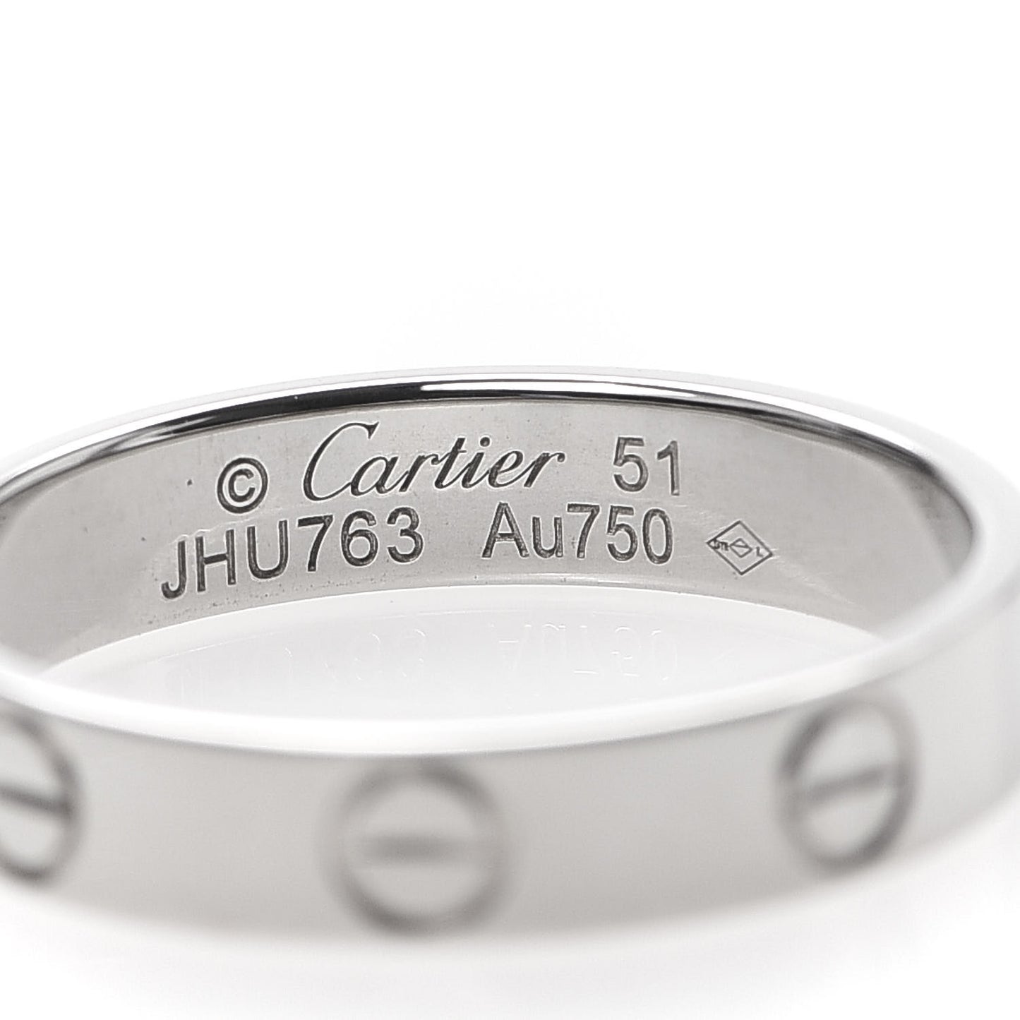 18K White Gold 3.5mm LOVE Wedding Band Ring 51 5.75