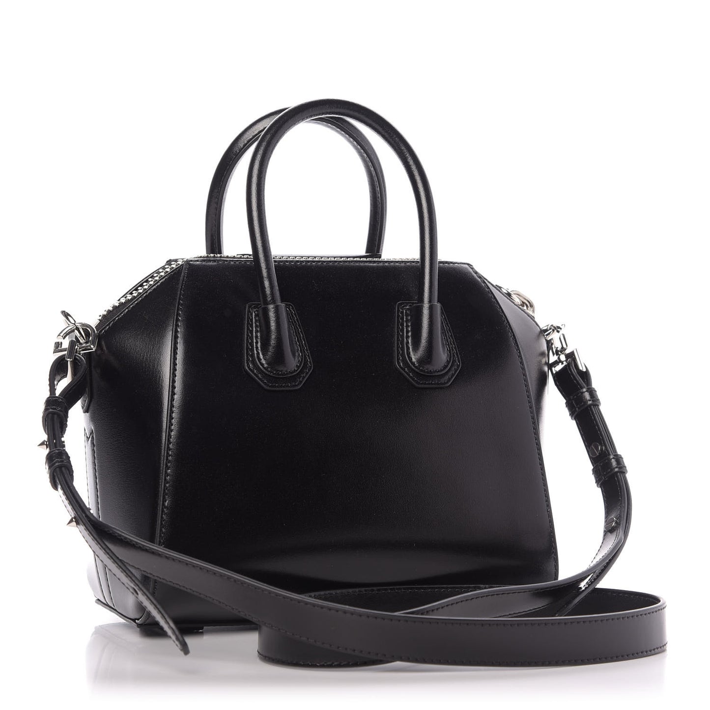 Shiny Lord Calfskin Mini Antigona Black