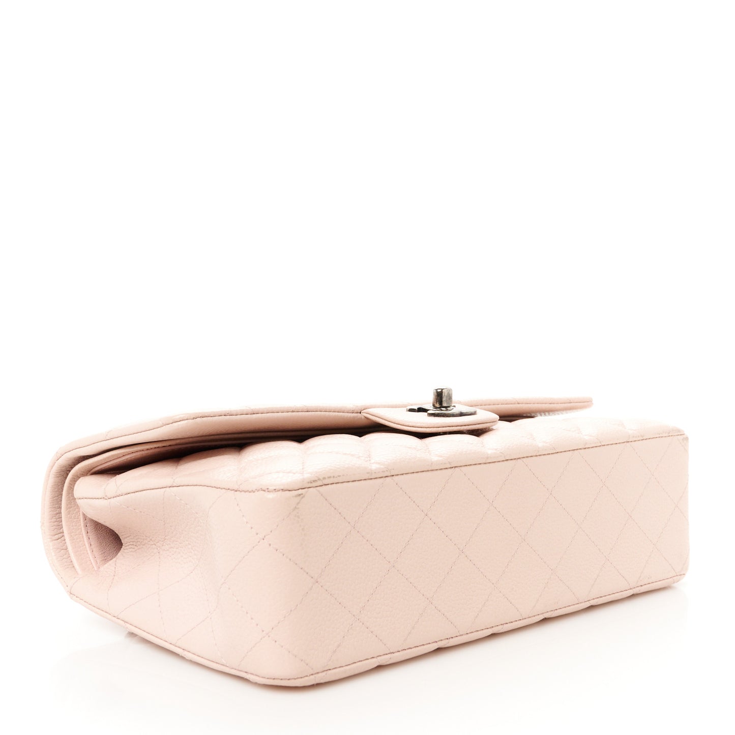 Caviar Quilted Medium Double Flap Light Pink