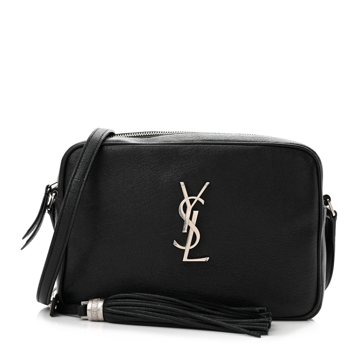 Grained Lambskin Monogram Lou Camera Bag Black