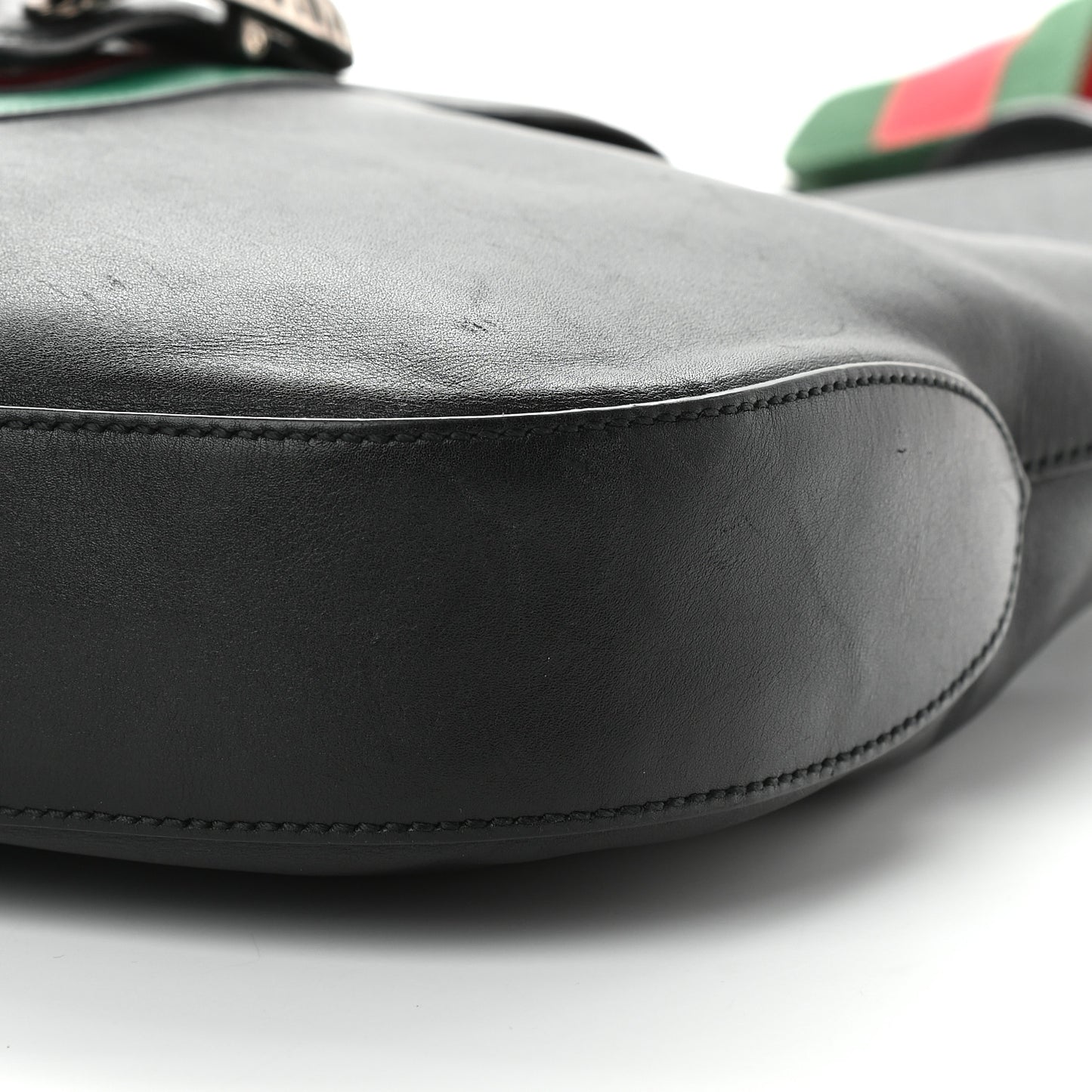 Calfskin Web Stripe Medium Dionysus Hobo Black