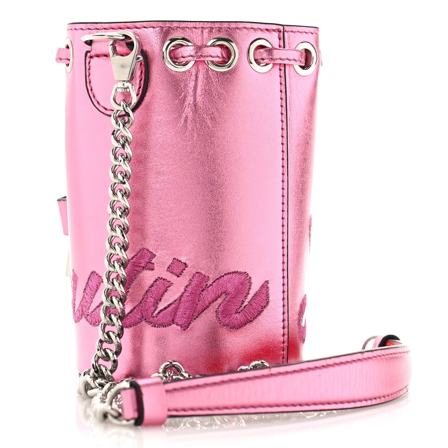 Metallic Calfskin Mary Jane Bucket Confettis