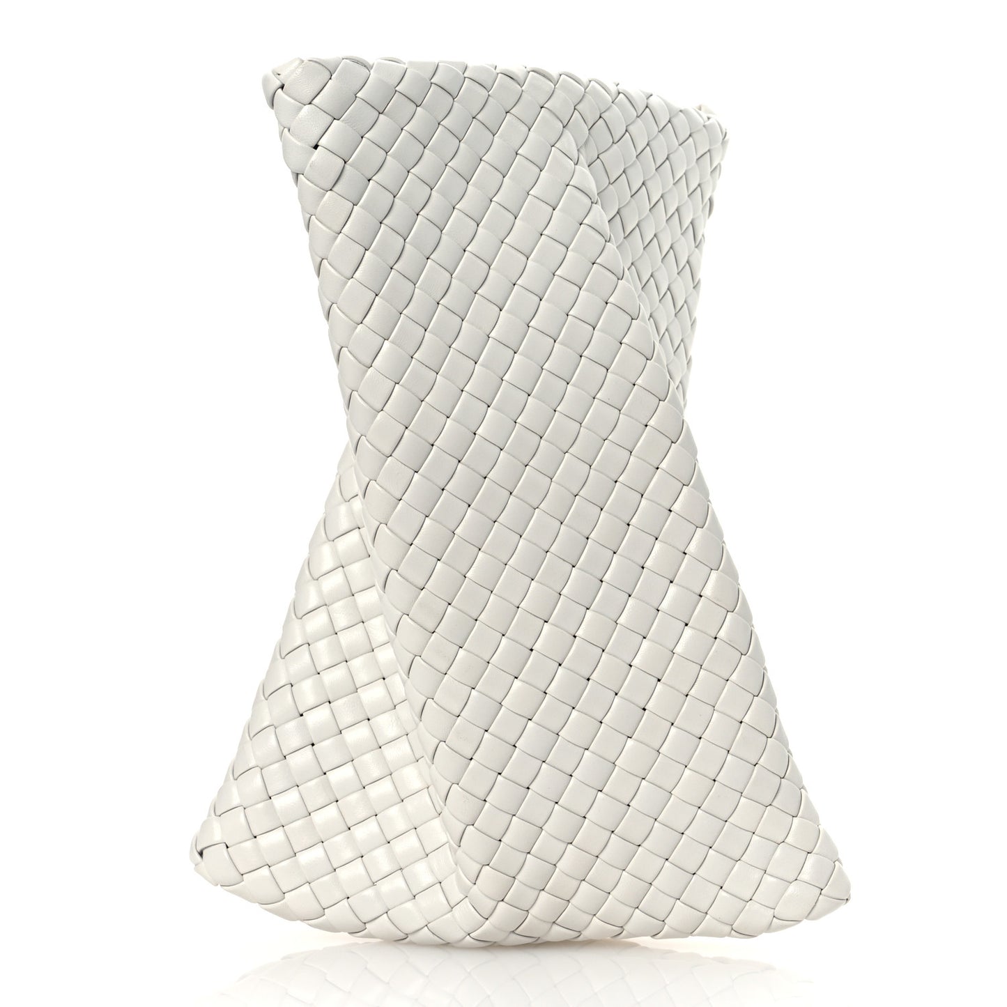 Nappa Intrecciato Crisscross Clutch Chalk