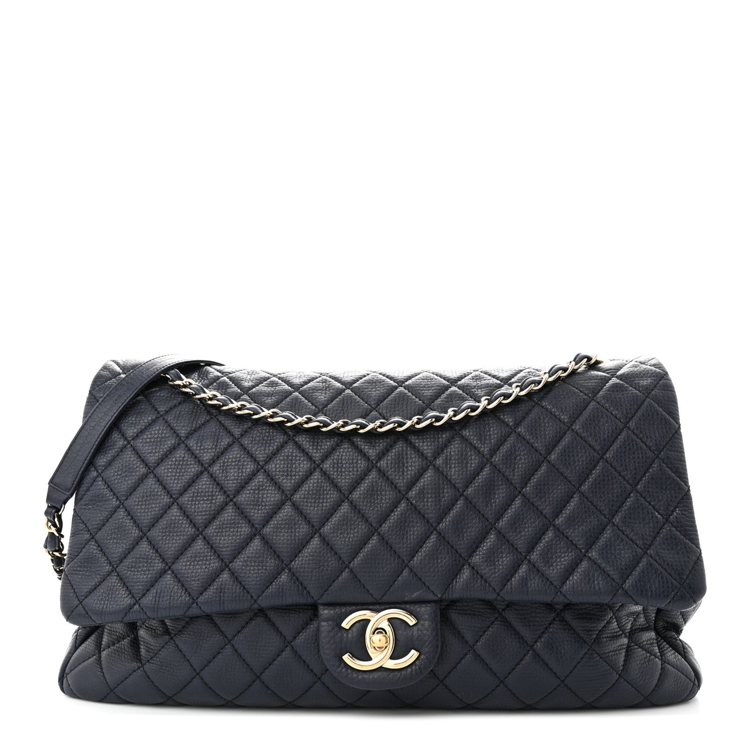 Chanel Calfskin Quilted XXL Travel Flap Bag Navy 1 of 15