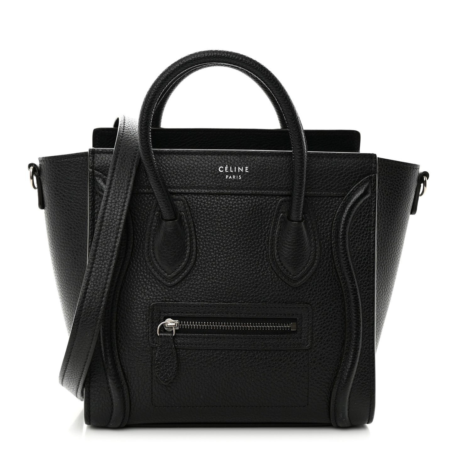 Drummed Calfskin Nano Luggage Black