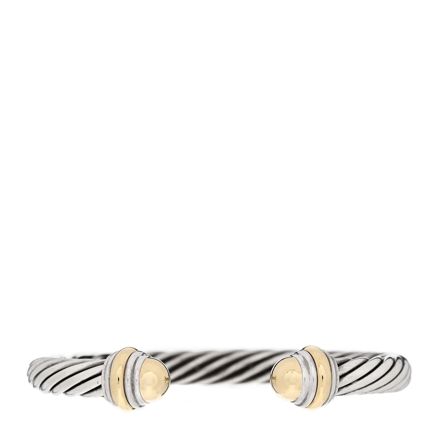 Sterling Silver 14K Yellow Gold 7mm Cable Classics Bracelet