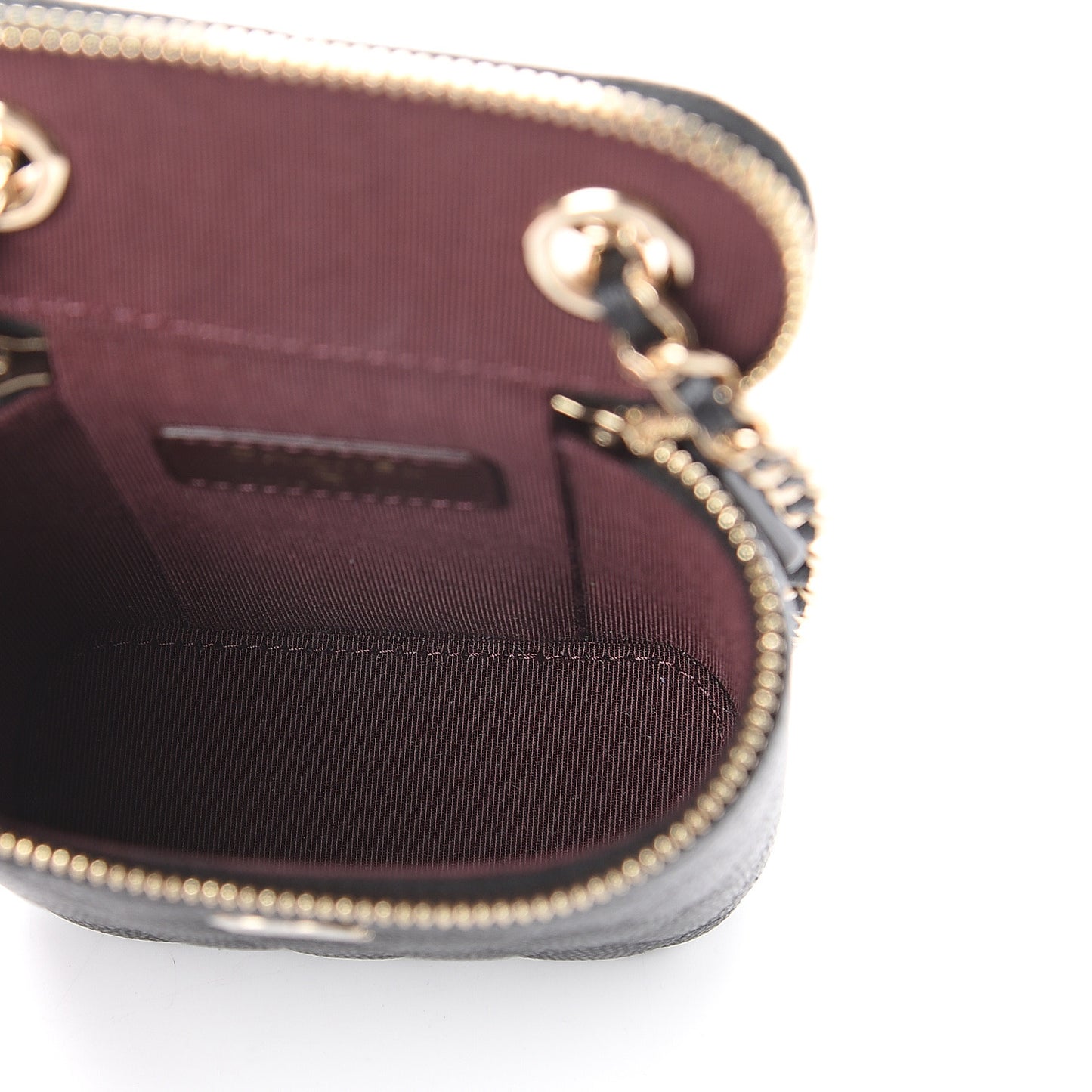 Caviar Quilted Small Vertical Coco Beauty Vanity Case With Chain Black