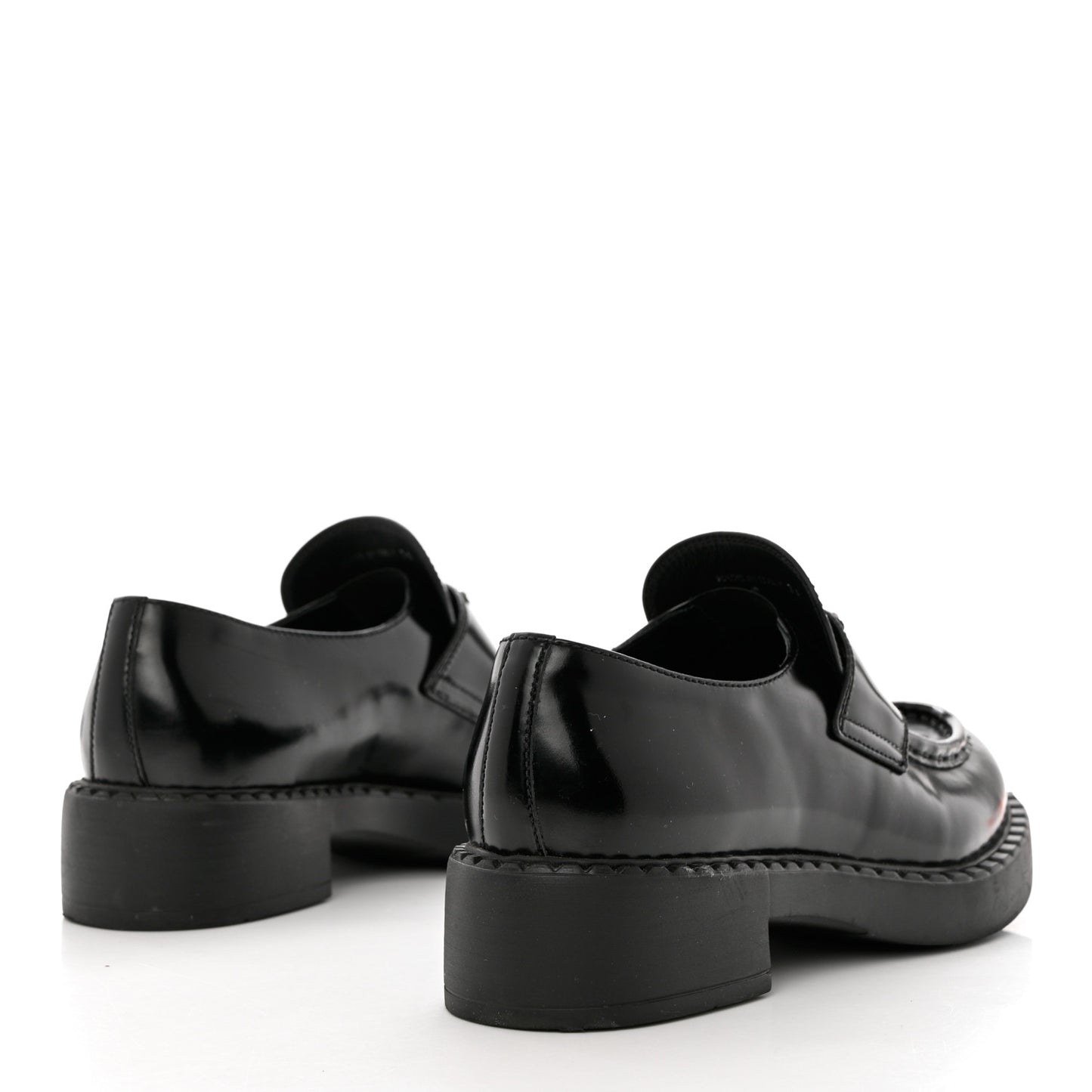 Spazzolato Metal Triangle Logo 50mm Loafers 39 Black
