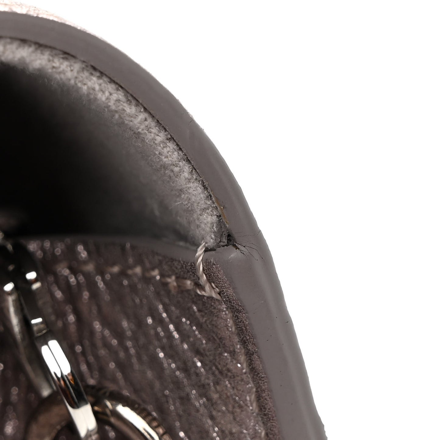 Metallic Grained Calfskin Louise Clutch GM NM