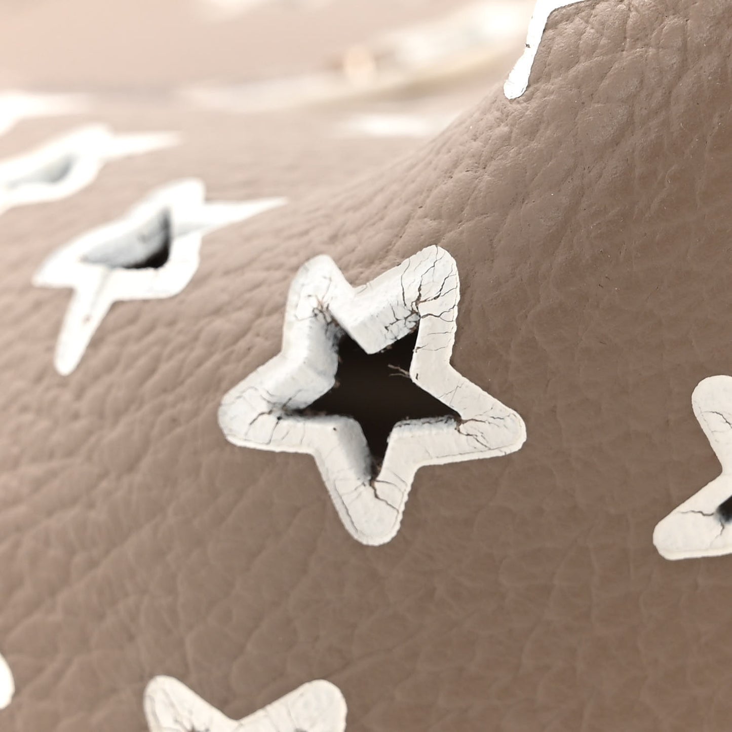 Nappa Perforated Star Sofia Shoulder Bag White