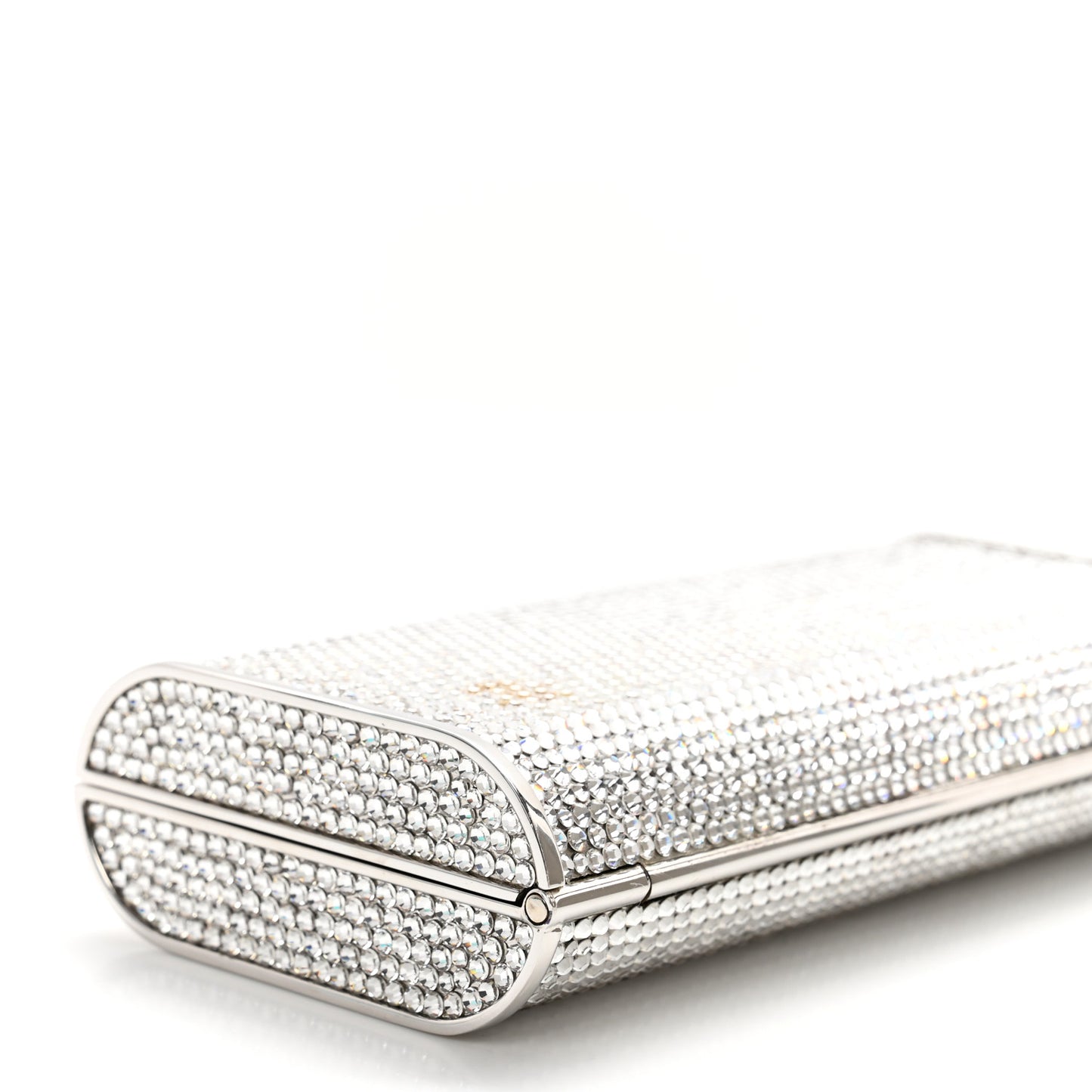 Swarovski Crystal Minaudiere Clutch Silver