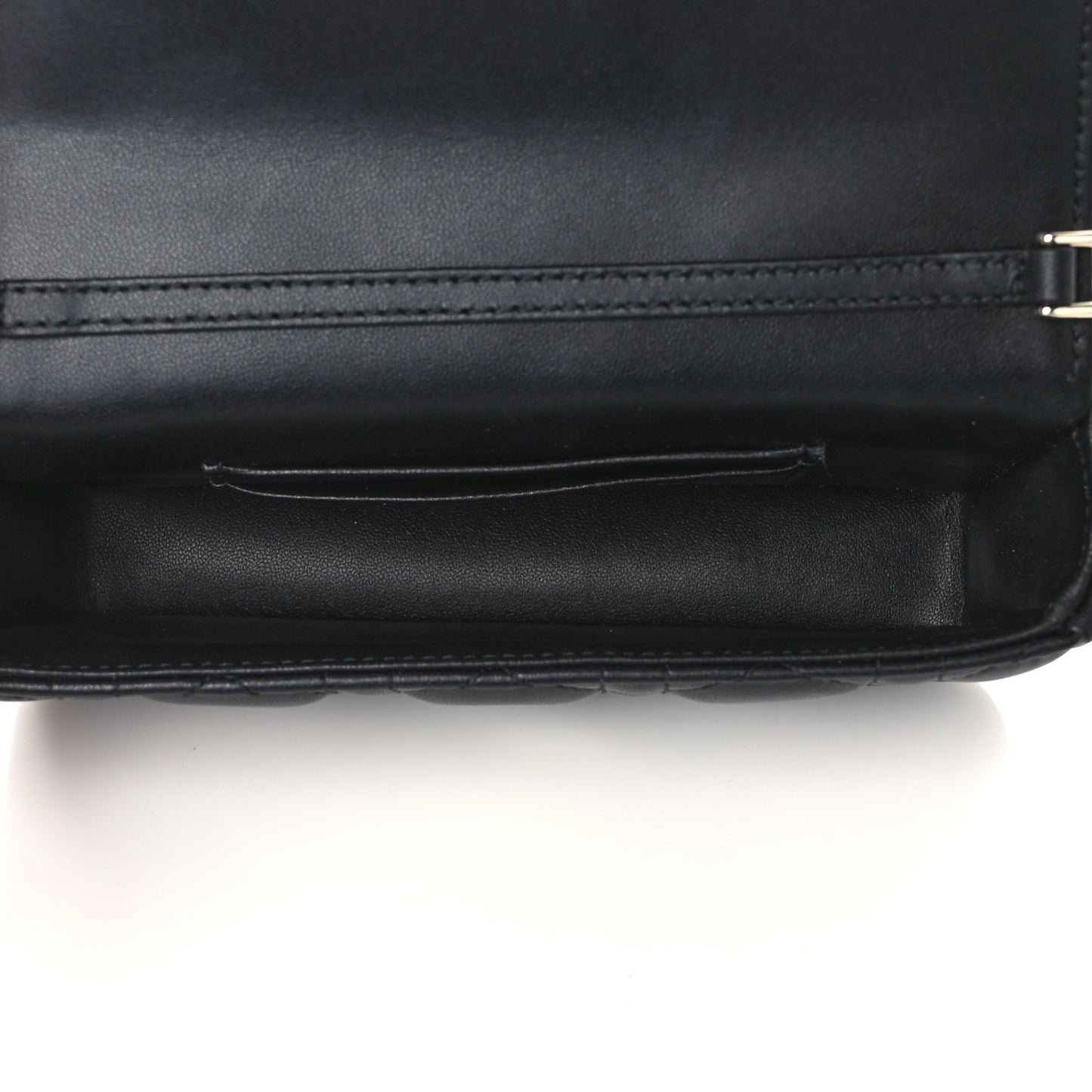 Lambskin Cannage Dior Talk Phone Pouch Black
