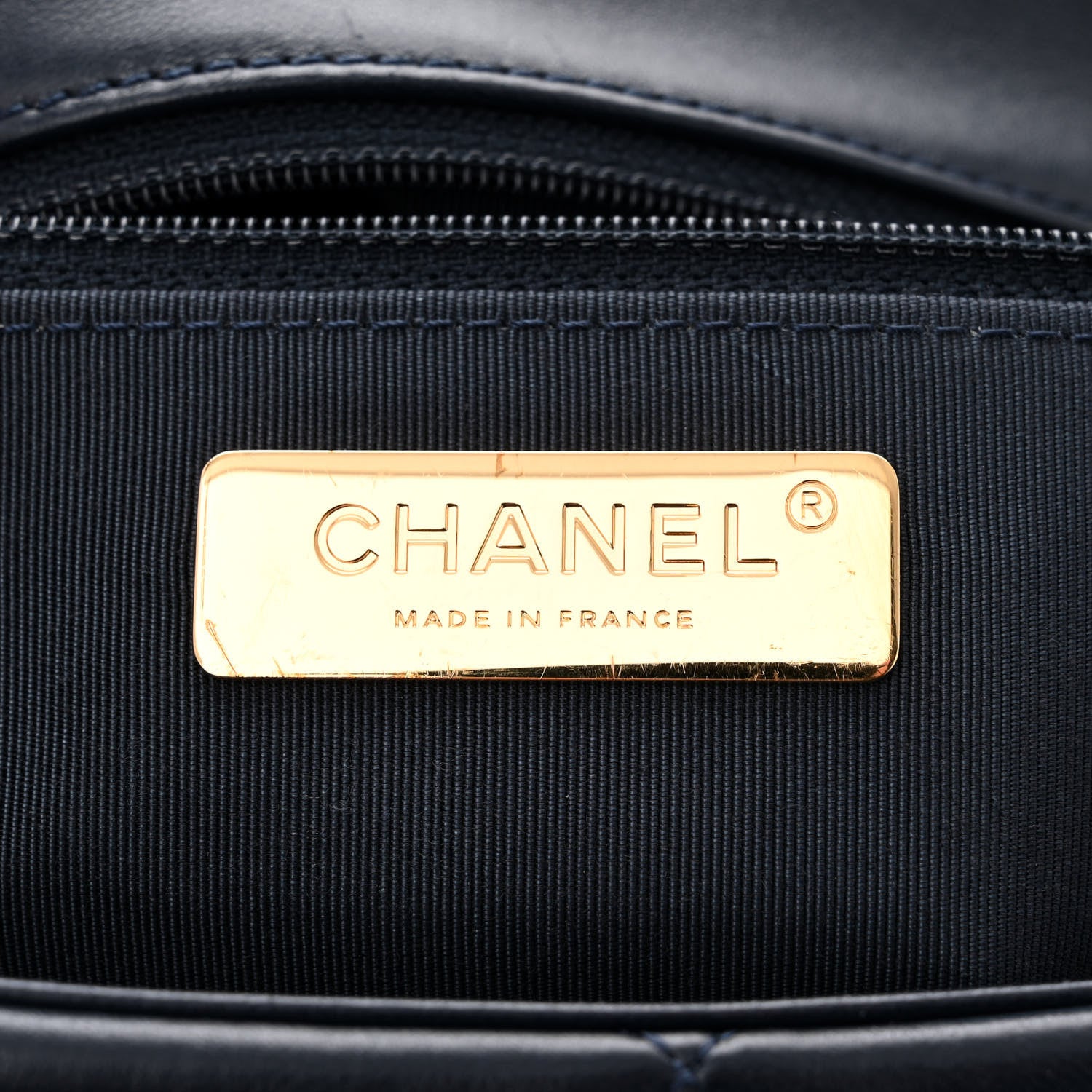 Chanel Lambskin Quilted Large Chanel 19 Flap Navy Blue 6 of 10