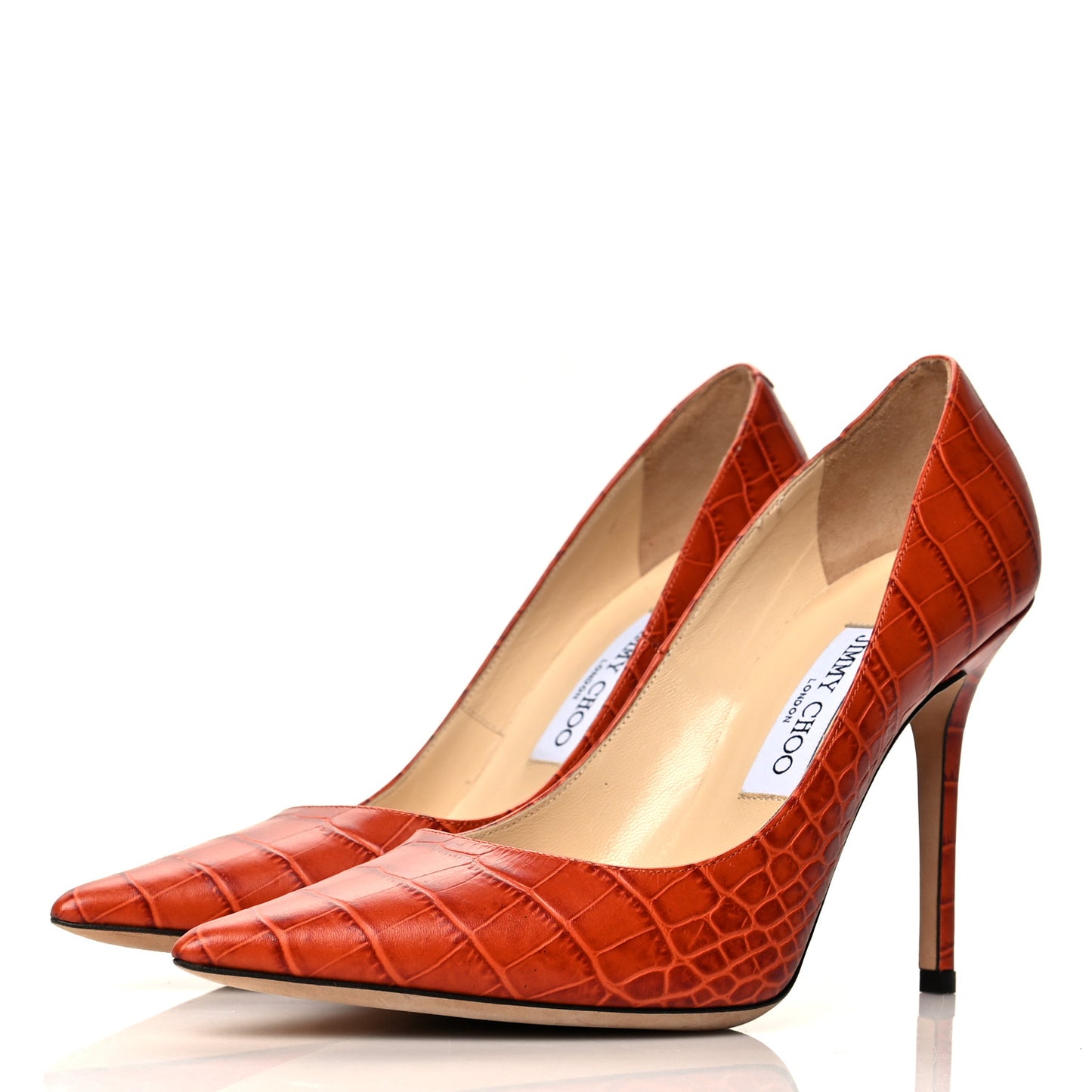 Crocodile Embossed Calfskin Love 100 Pump 38.5 Cuoio