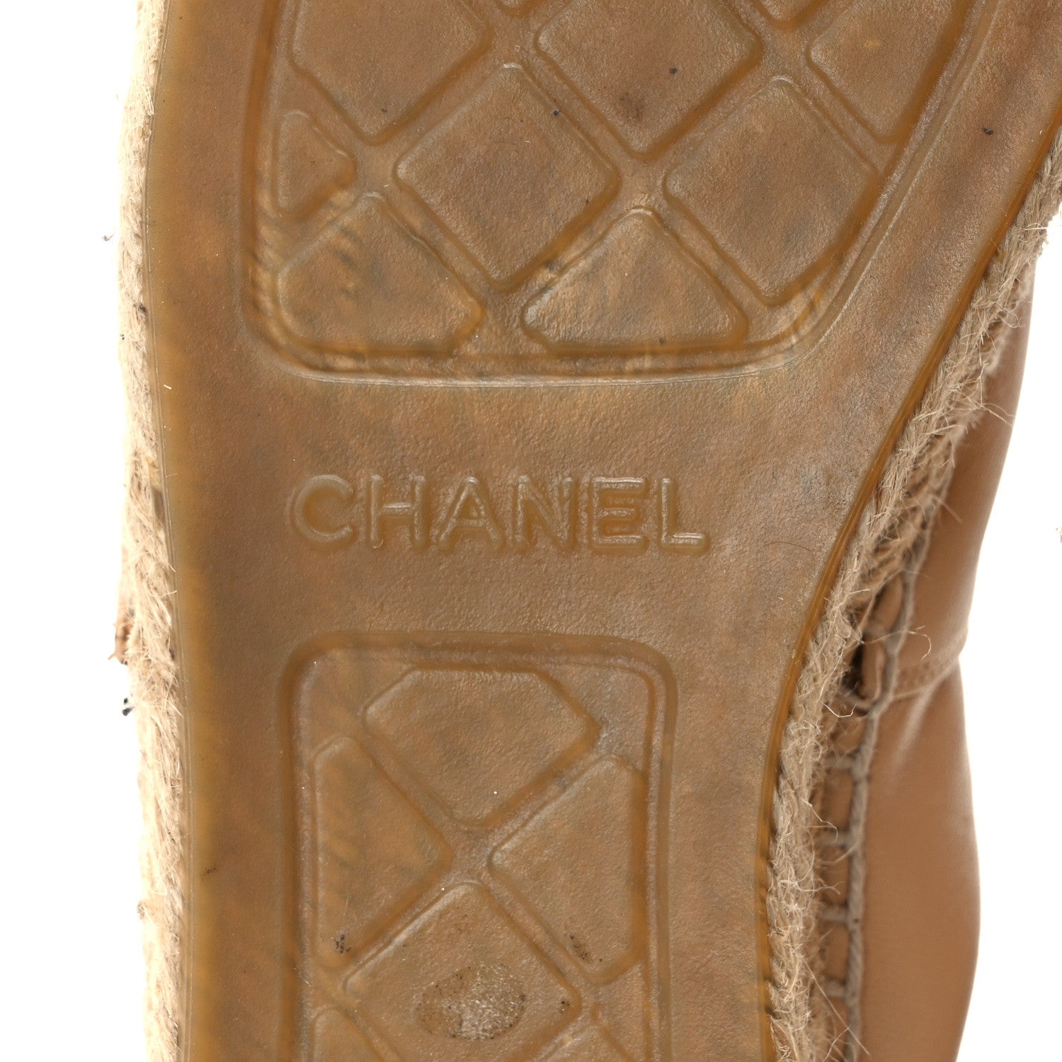 Chanel Lambskin CC Espadrilles 37 Beige Black 6 of 9