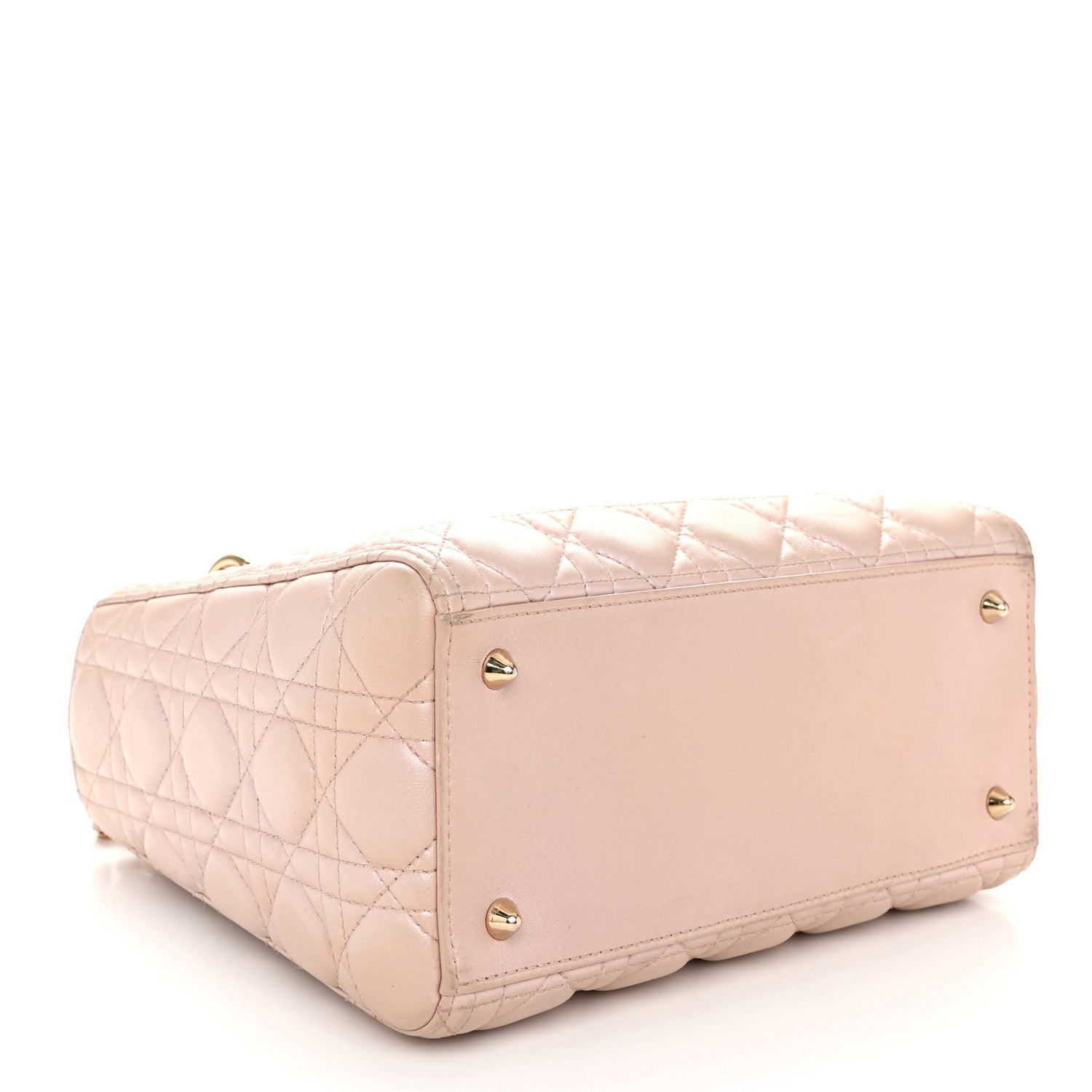 Christian Dior Pearly Lambskin Cannage Medium Lady Dior Lotus 4 of 11