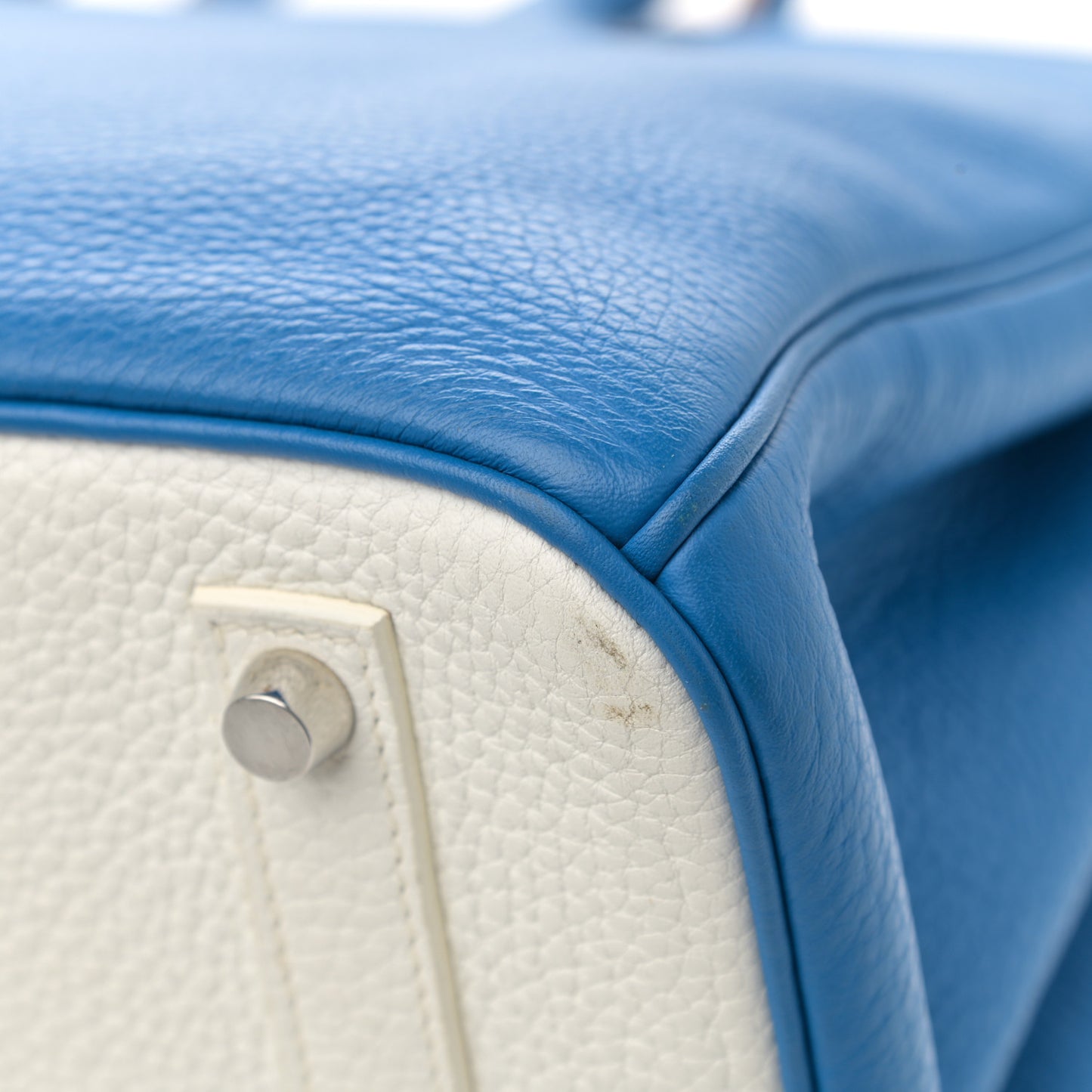 Togo Bi-Color Birkin 35 Mykonos White