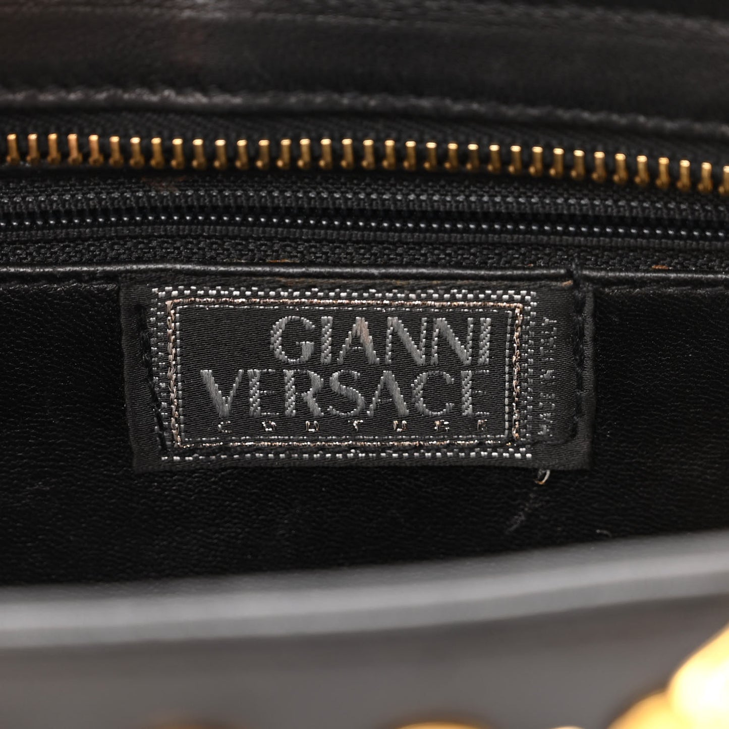 Calfskin Medallion Tribute Chain Shoulder Bag Black