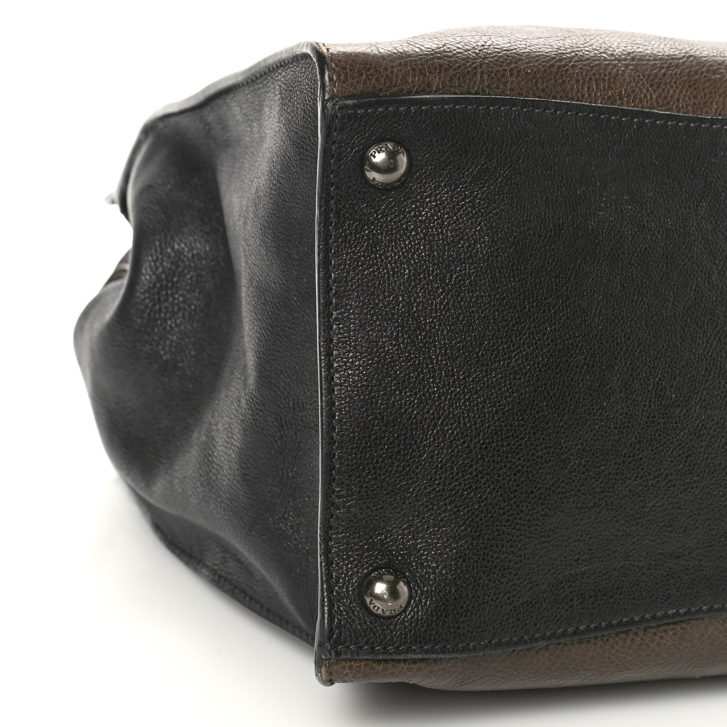 Glace Calfskin Zip Tote Moro Black