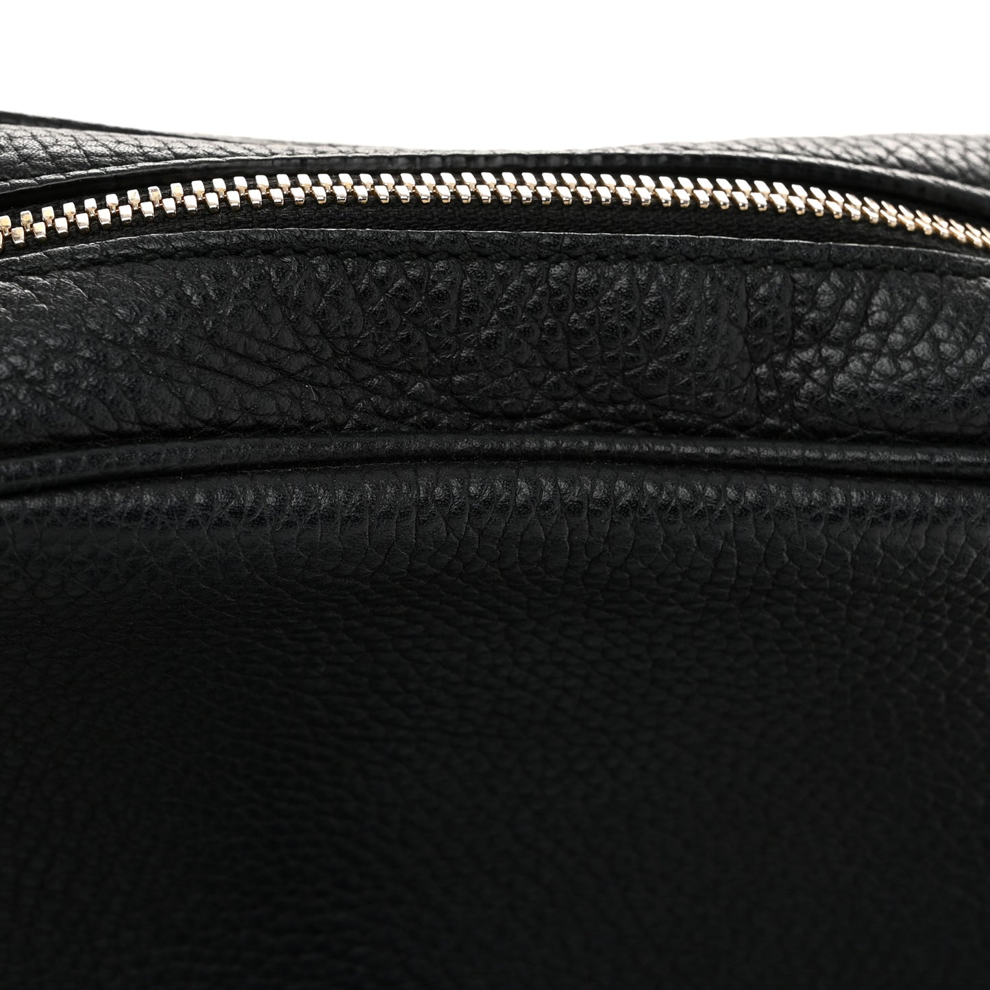 Pebbled Calfskin Small Soho Disco Bag Black