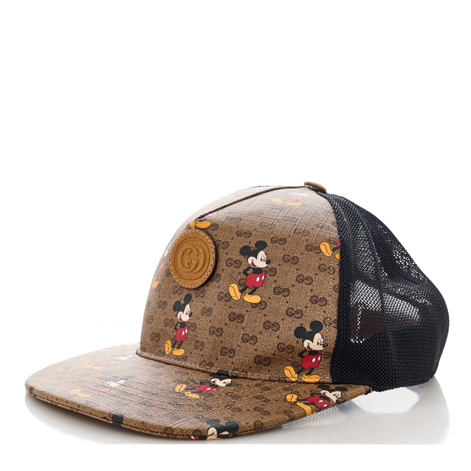 Gucci X DISNEY Mini Vintage GG Supreme Monogram Mickey Mouse Baseball Hat XS Beige Vintage Sun Oil 1 of 9
