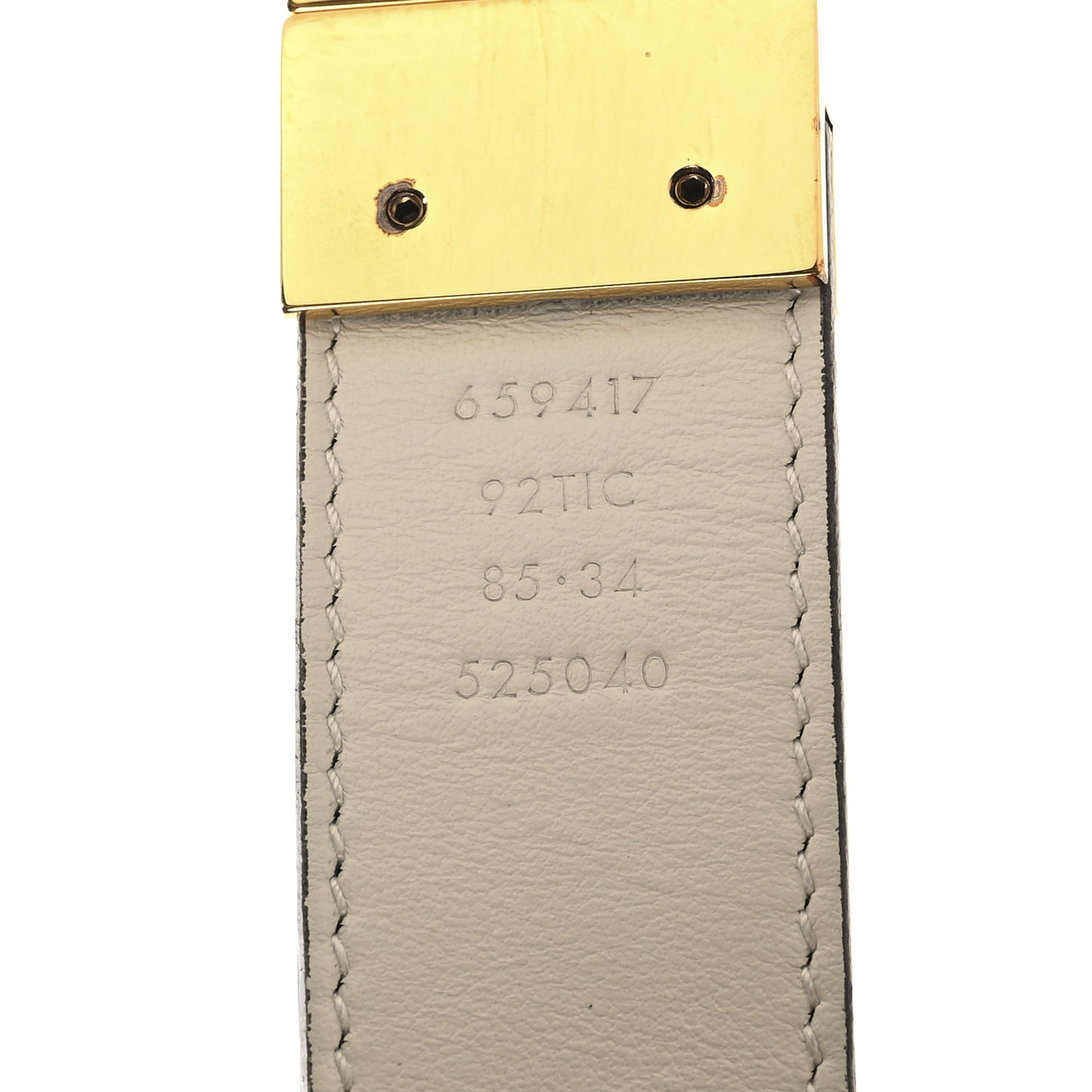 GG Supreme Monogram Plutone Calfskin Double G Reversible 30mm Belt 85 34 Beige Ebony Mystic White