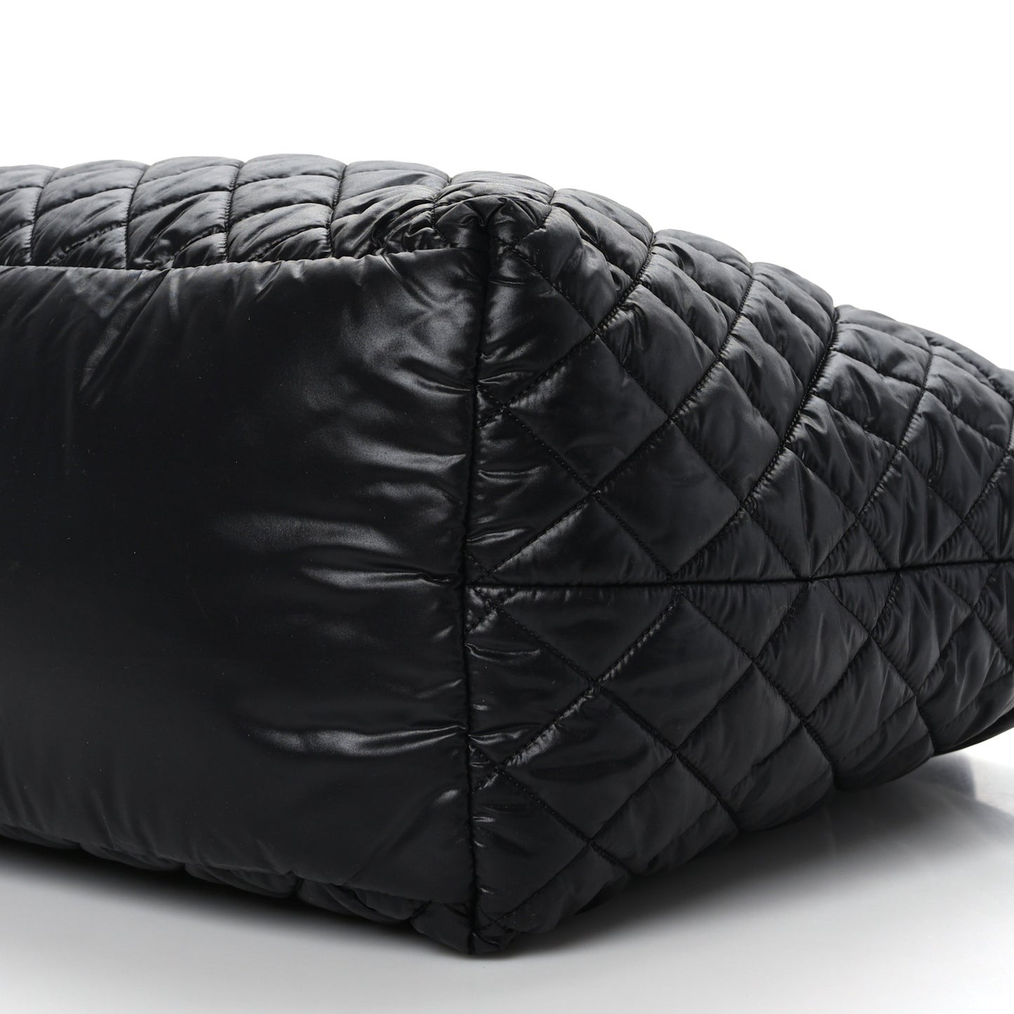 Nylon Quilted Large Coco Cocoon Tote Black