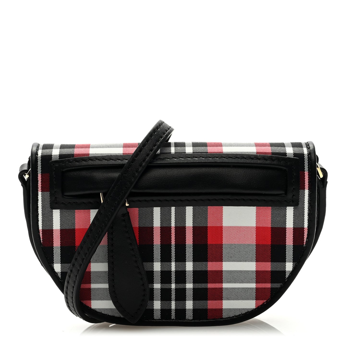 Calfskin Nylon Tartan Micro Olympia Card Case Bright Red