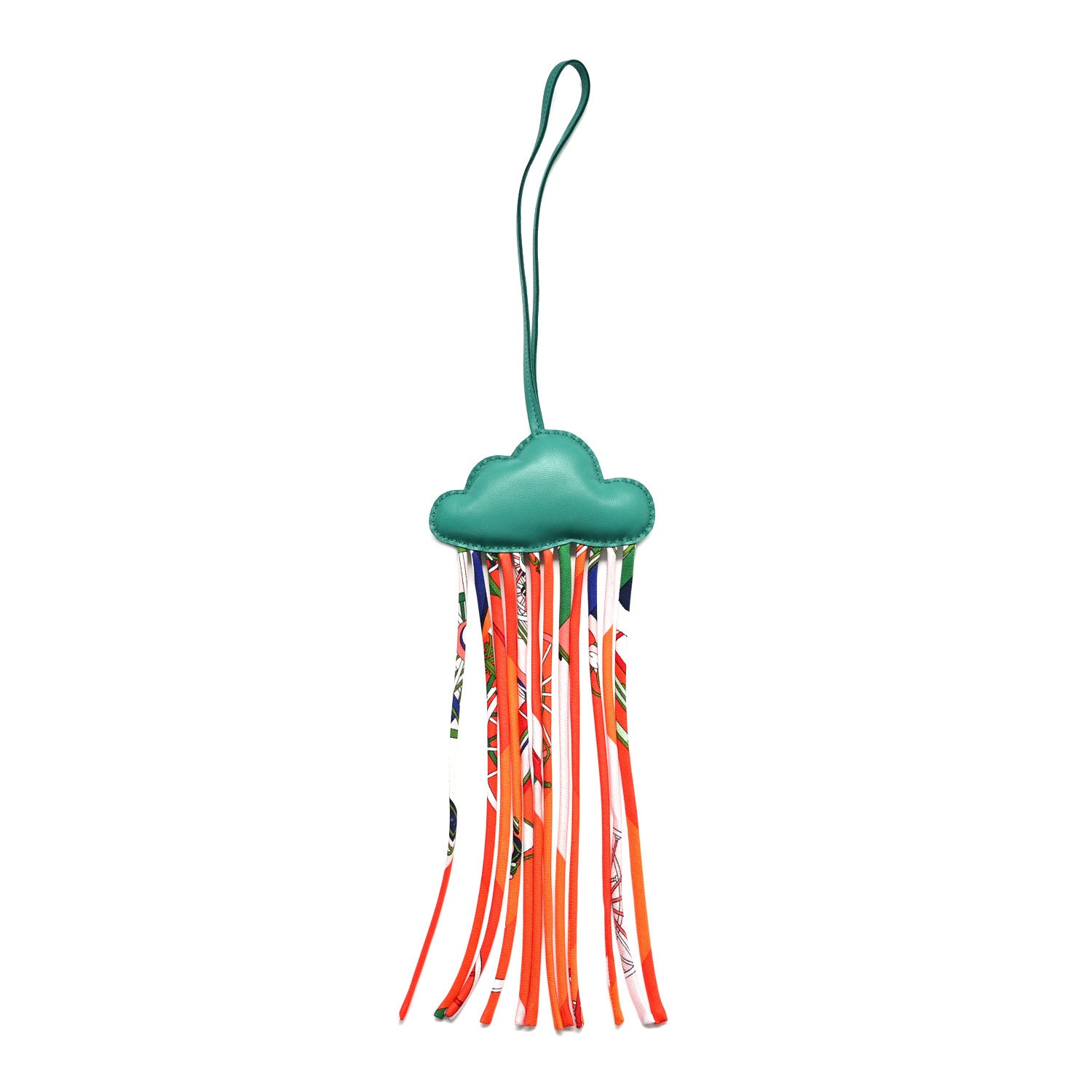 【最終値下】 HERMES 雲デザイン チャーム Hermes Swift Silk Twill Cord Cloud Bag Charm Vert Verone 1570985