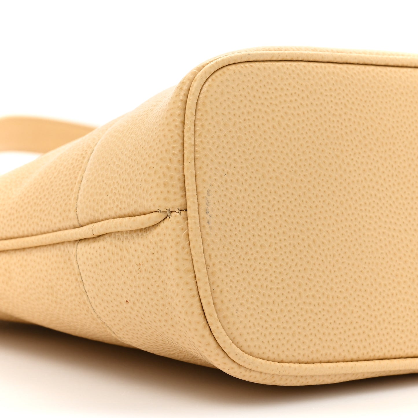 Caviar Logo Shoulder Bag Beige