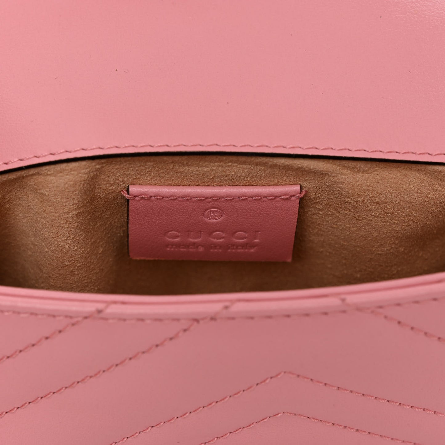 Calfskin Matelasse Super Mini GG Marmont Shoulder Bag Wild Rose